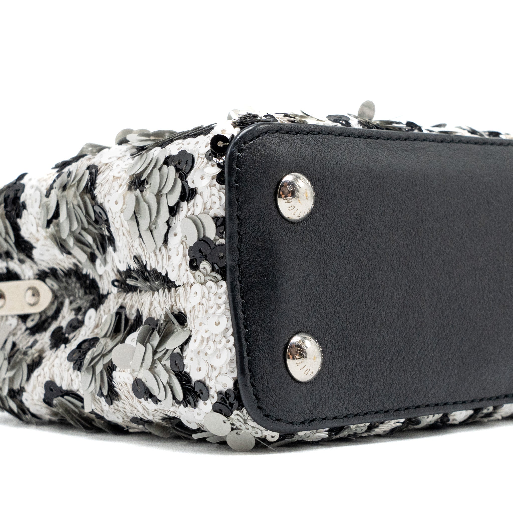 LOUIS VUITTON CAPUCINES MINI LIMITED EDITION SUQUIN / LEATHER MULTICOLOUR BLACK SHW
