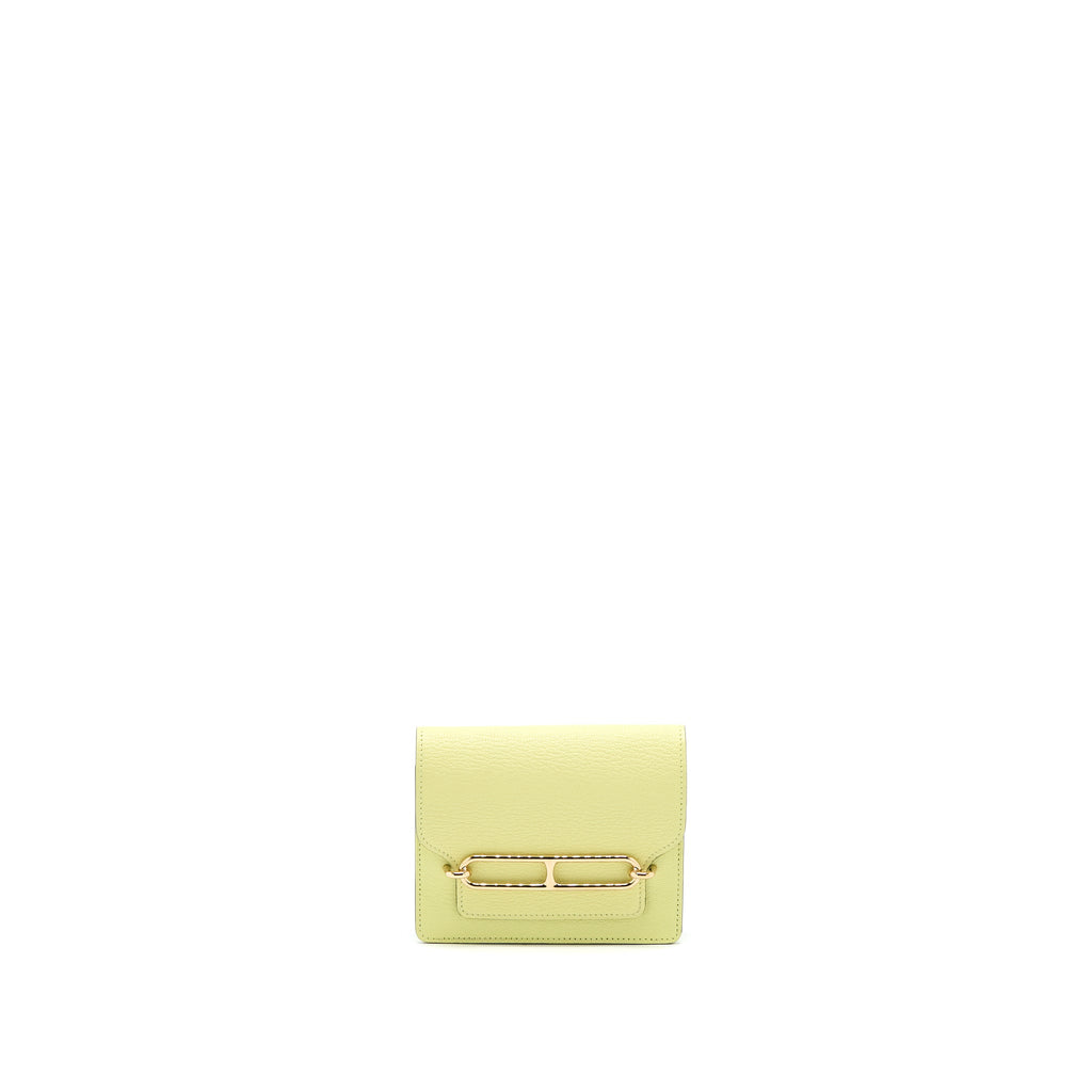 HERMES ROULIS SLIM MYSORE GOATSKIN R9 JAUNE BOURGEON LGHW