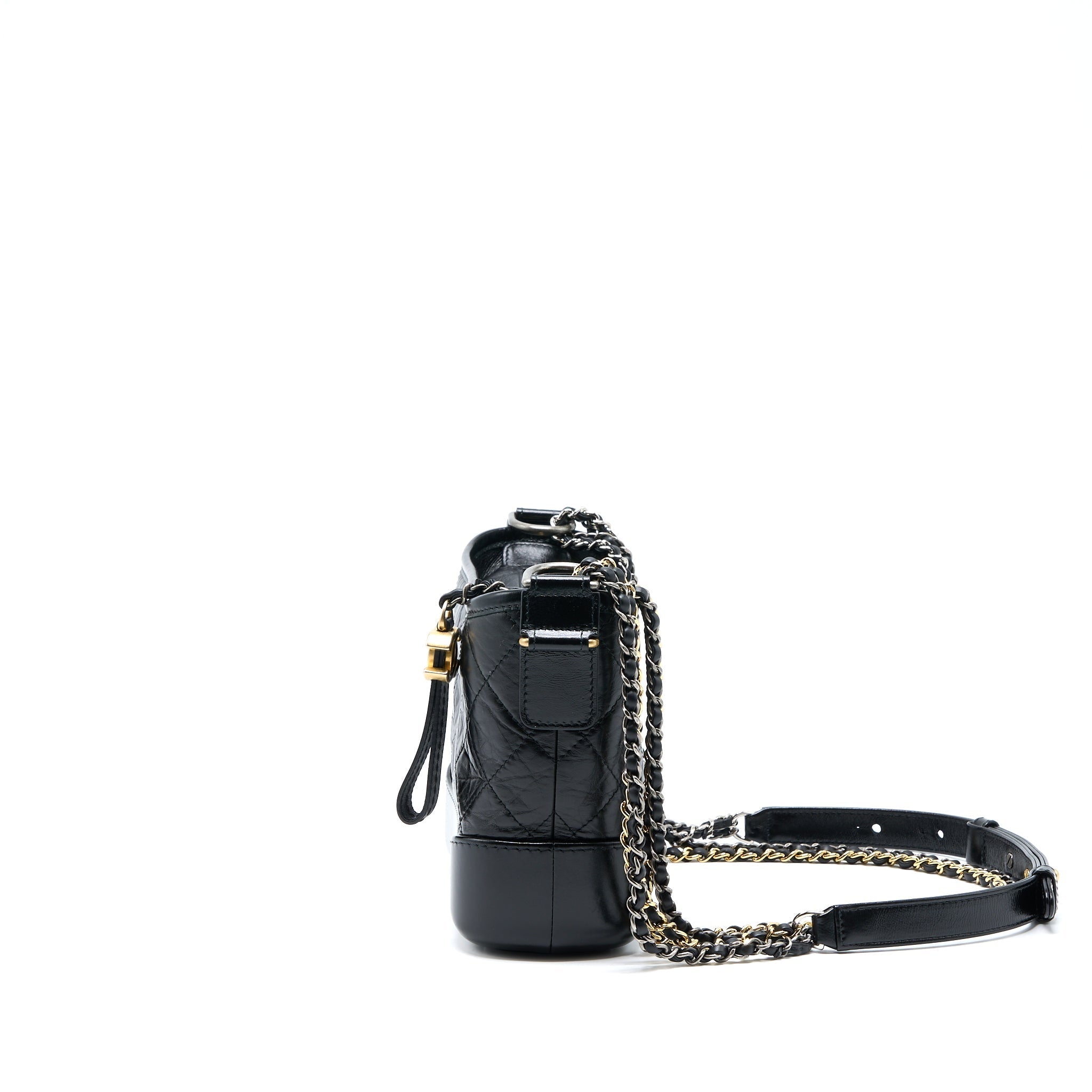 CHANEL SMALL GABRIELLE HOBO BAG BLACK WITH MULTICOLOUR HARDWARE