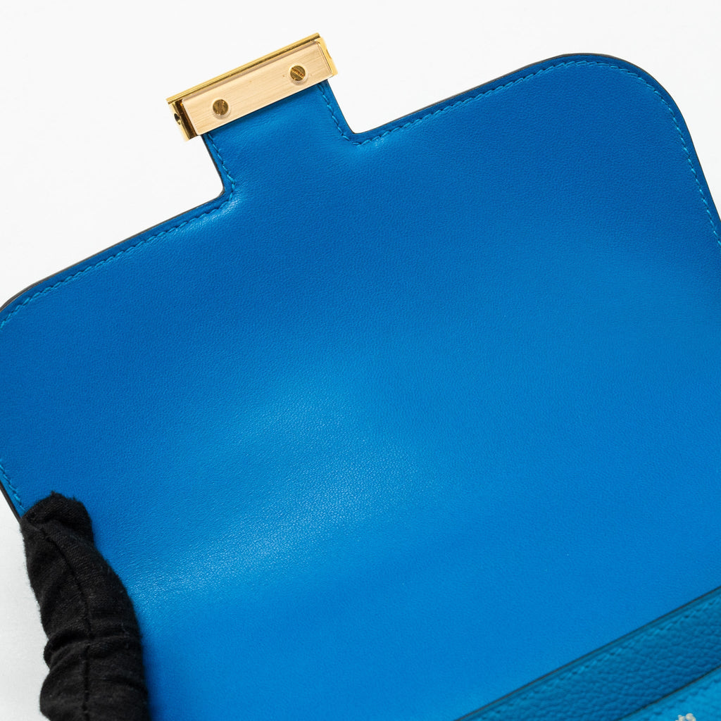 HERMES MINI CONSTANCE EVERCOLOR B3 BLEU ZANZIBAR GHW