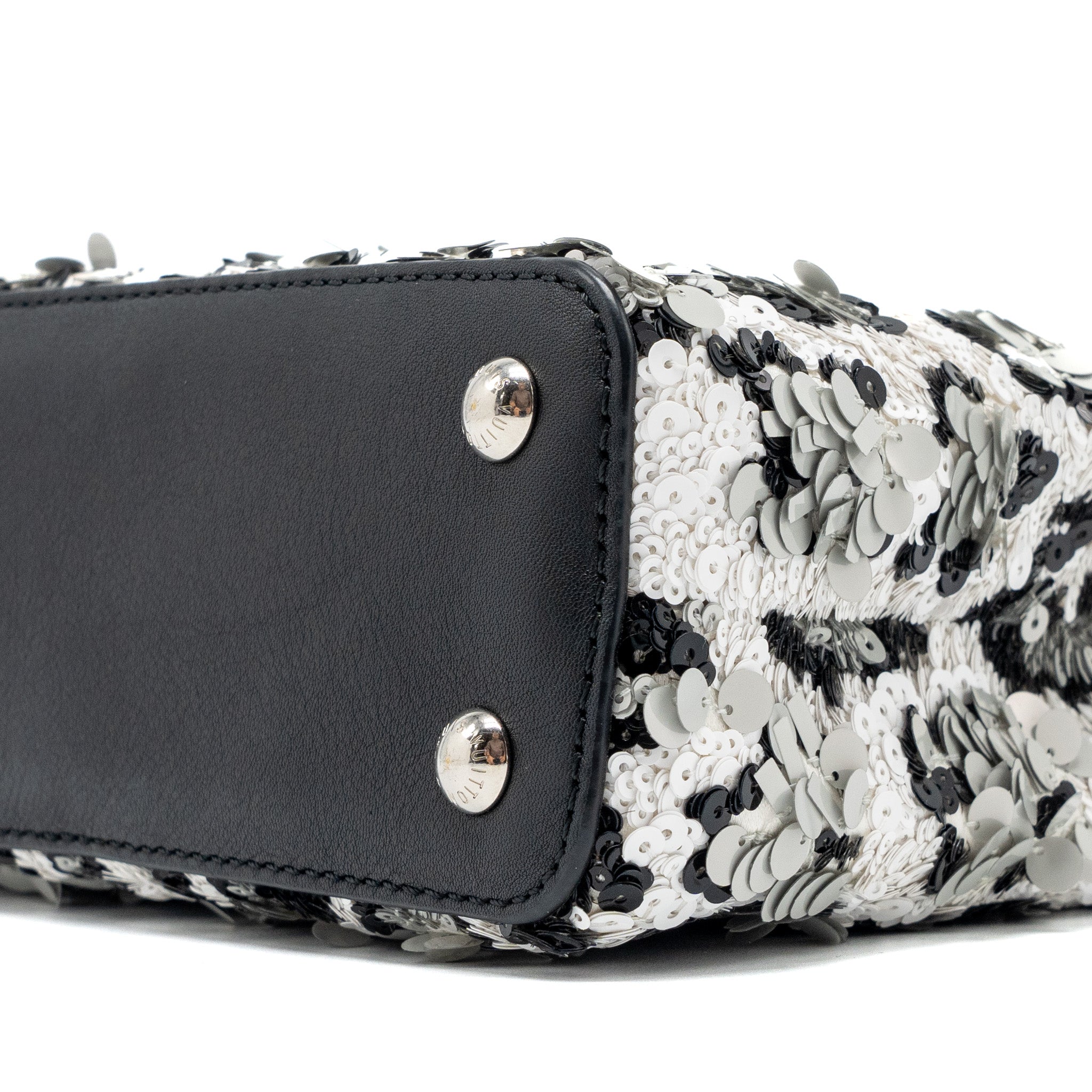 LOUIS VUITTON CAPUCINES MINI LIMITED EDITION SUQUIN / LEATHER MULTICOLOUR BLACK SHW