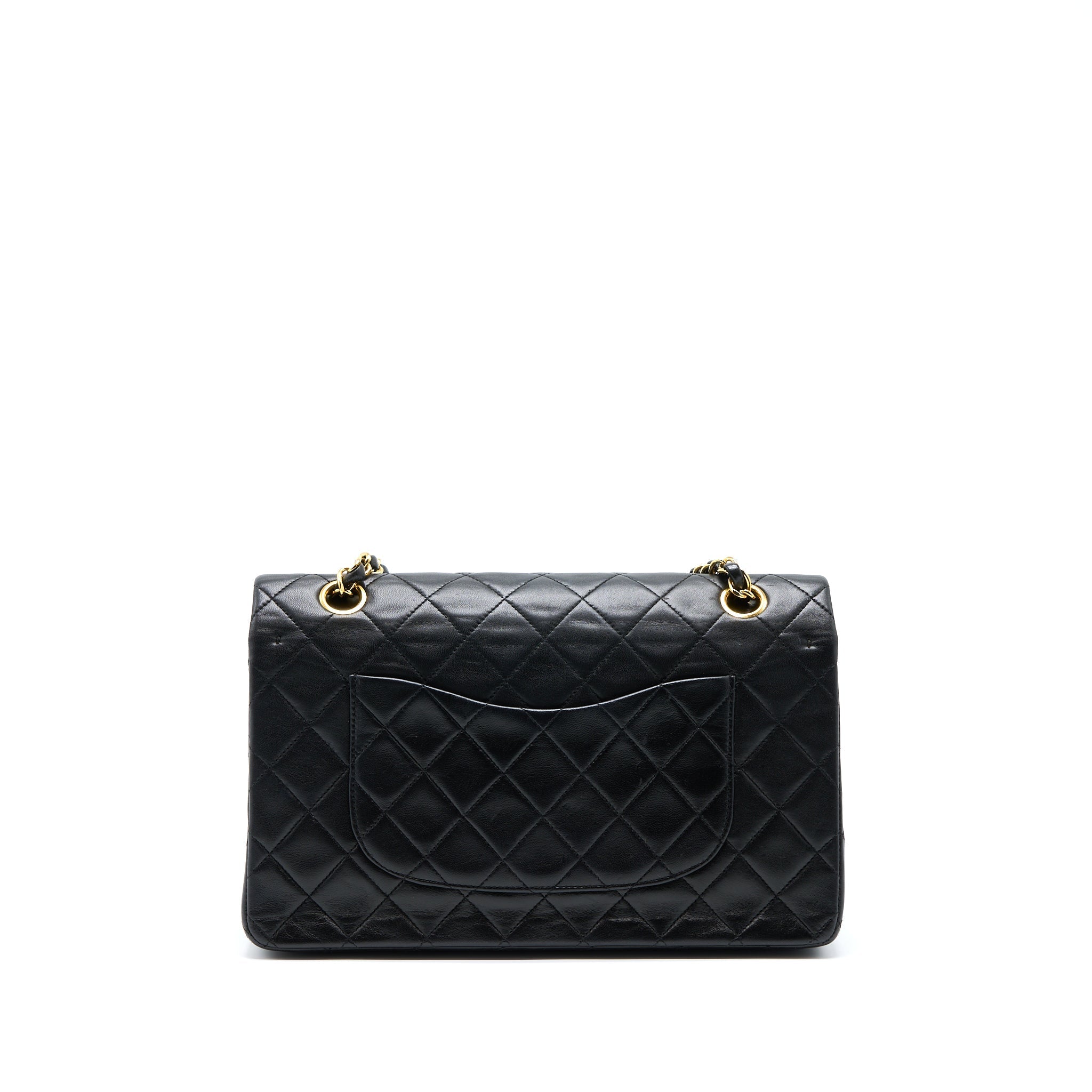 CHANEL VINTAGE MEDIUM FLAP BAG LAMBSKIN BLACK GHW