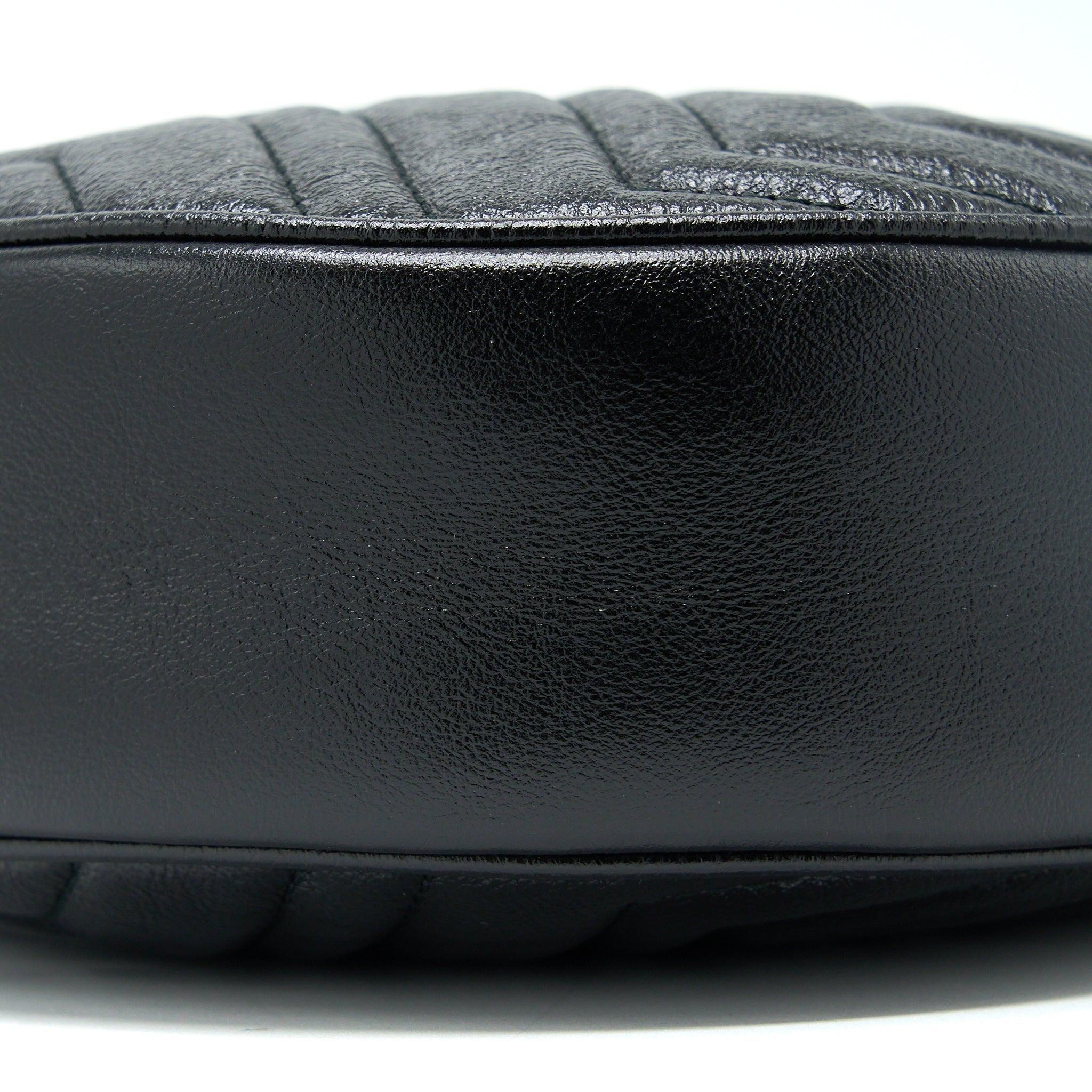GUCCI GG MORMONT ROUND SHOULDER BAG CALFSKIN BLACK GHW