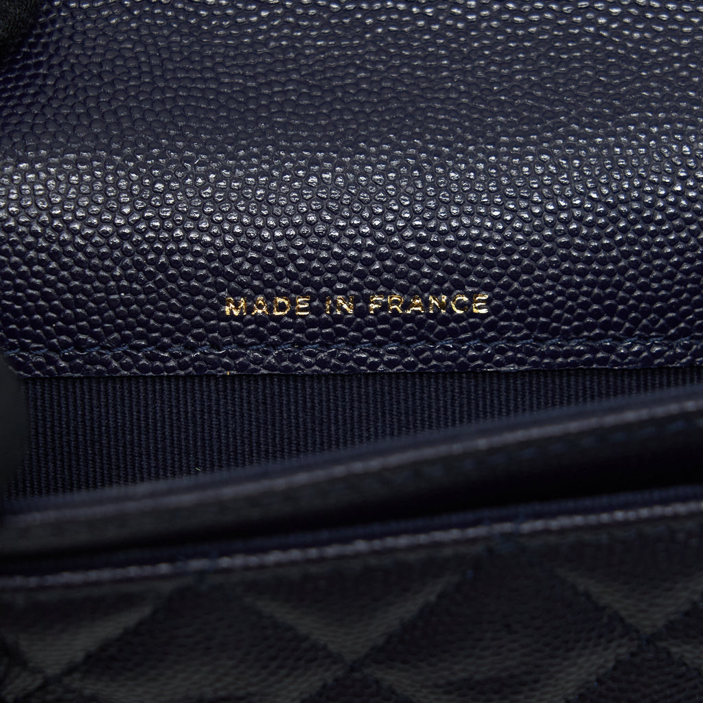 CHANEL CLASSIC FLAP CARD HOLDER CAVIAR NAVY LGHW