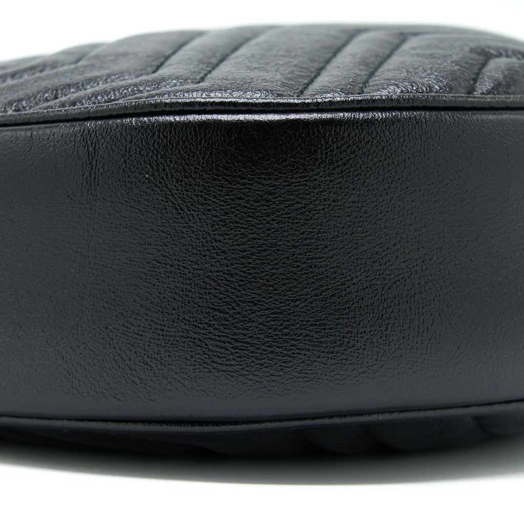 GUCCI GG MORMONT ROUND SHOULDER BAG CALFSKIN BLACK GHW