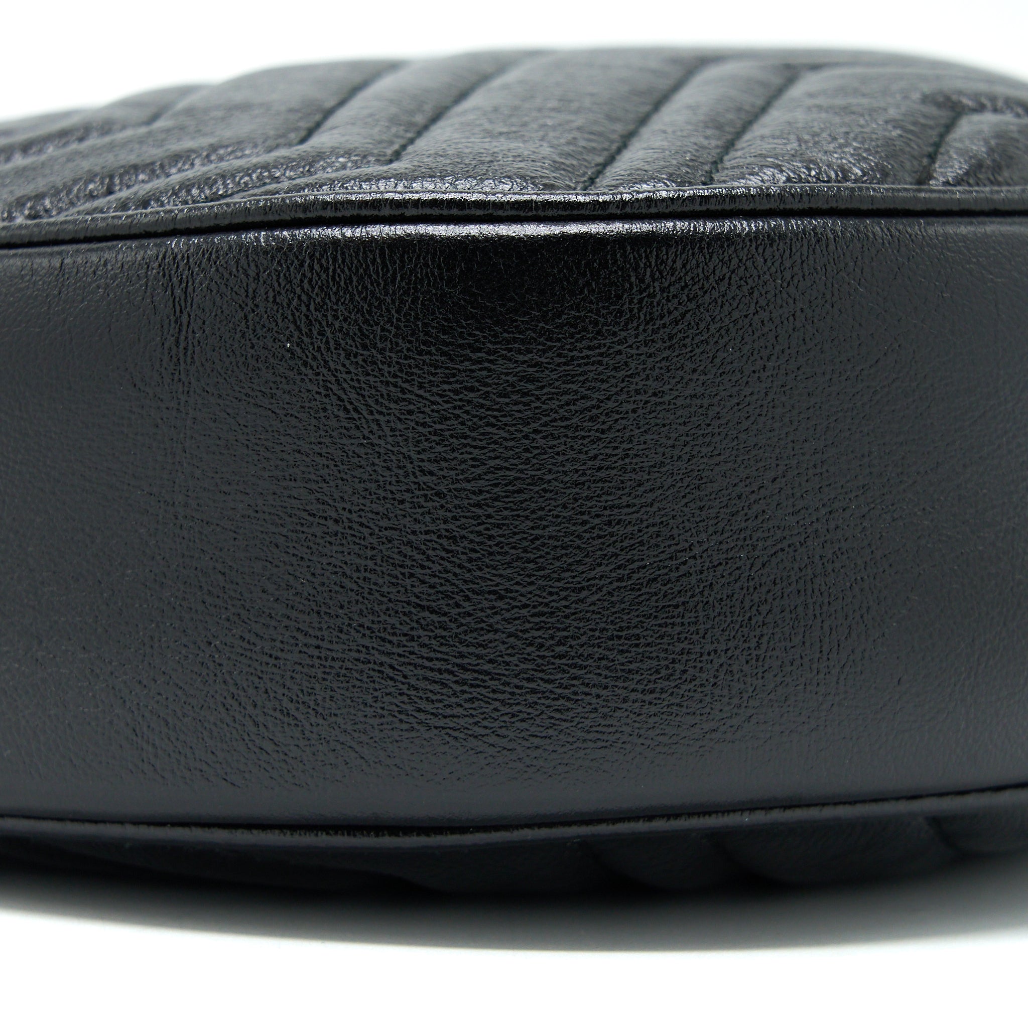 GUCCI GG MORMONT ROUND SHOULDER BAG CALFSKIN BLACK GHW