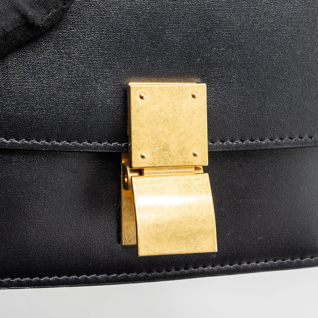 CELINE MINI CLASSIC BOX BAG CALFSKIN BLACK GHW