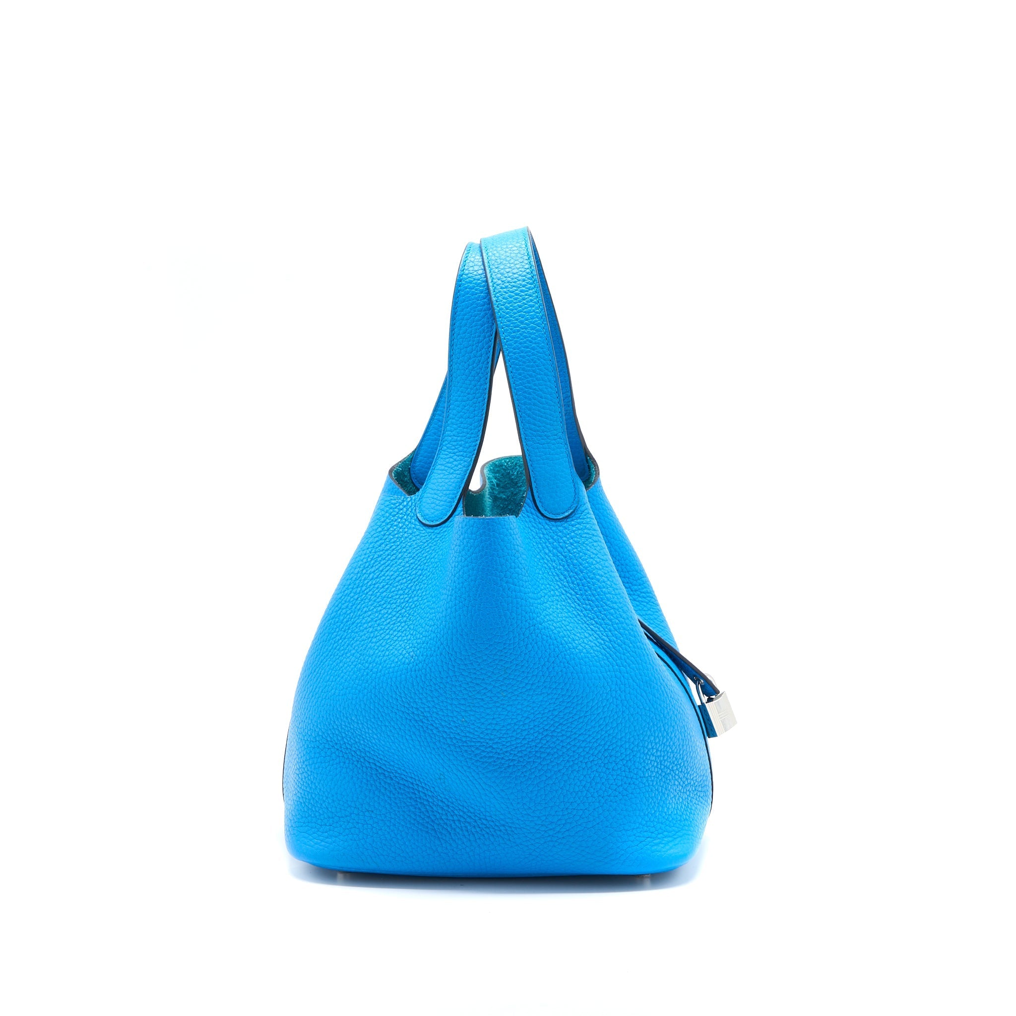 HERMES PICOTIN 22 LOCK BAG CLEMENCE T7 BLUE HYDRA SHW