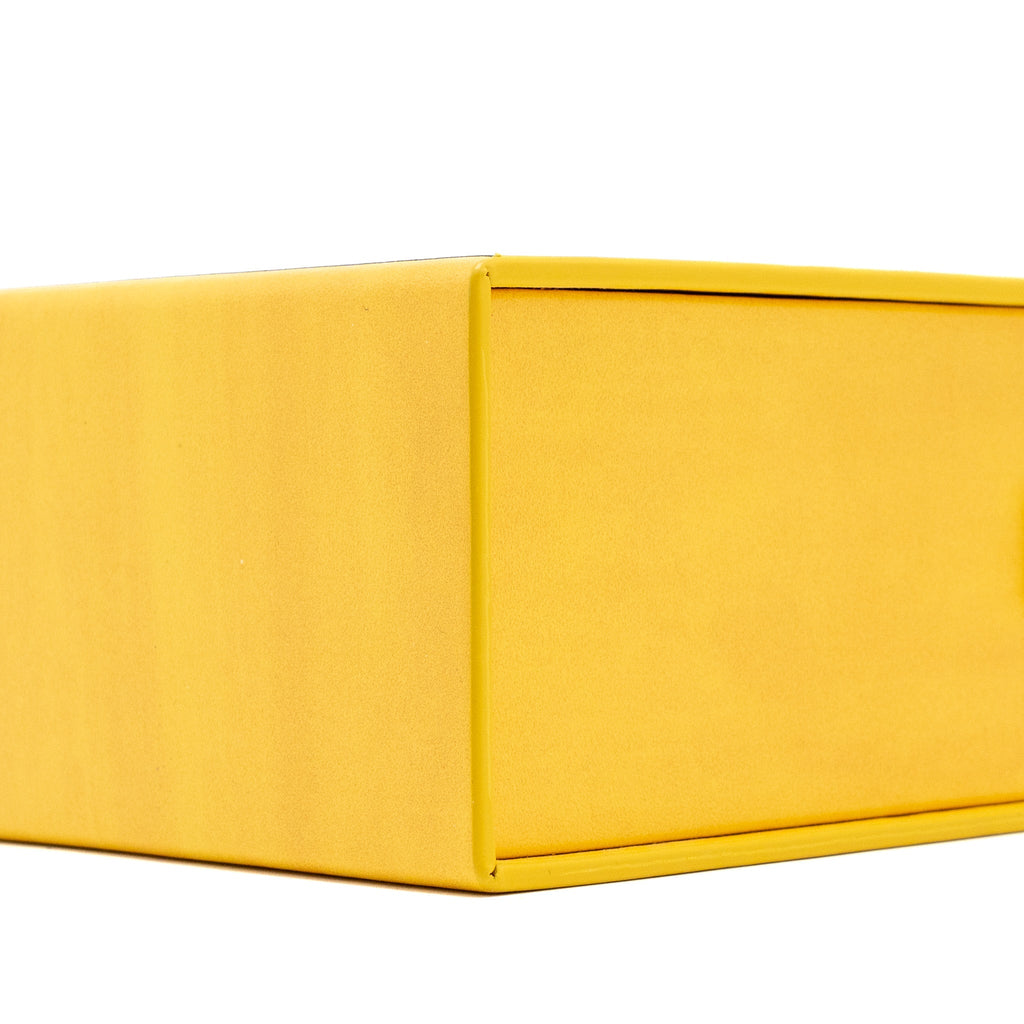 FENDI VERTICAL BOX SHOULDER BAG CALFSKIN YELLOW GHW