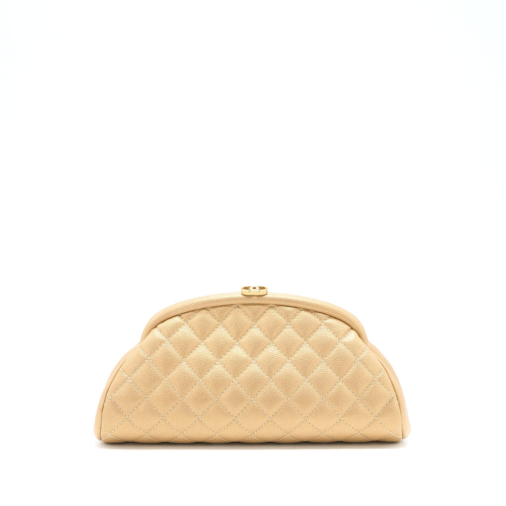 CHANEL TIMELESS CLUTCH CAVIAR GOLD BRUSHED GHW