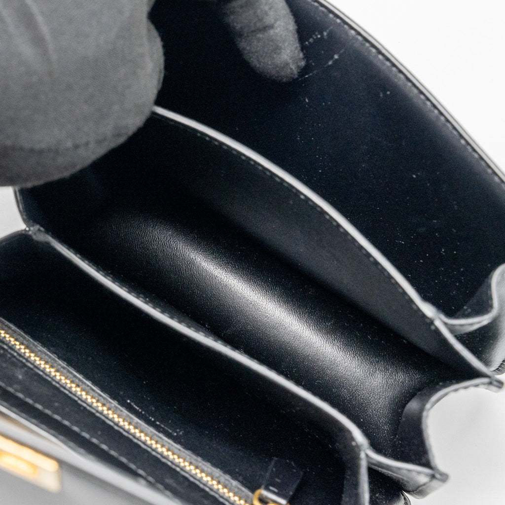 CELINE MINI CLASSIC BOX BAG CALFSKIN BLACK GHW