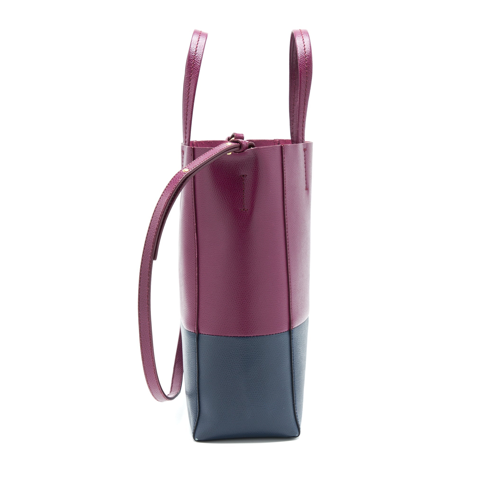CELINE SMALL VERTICAL CABAS BAG PLUM/STEEL BLUE