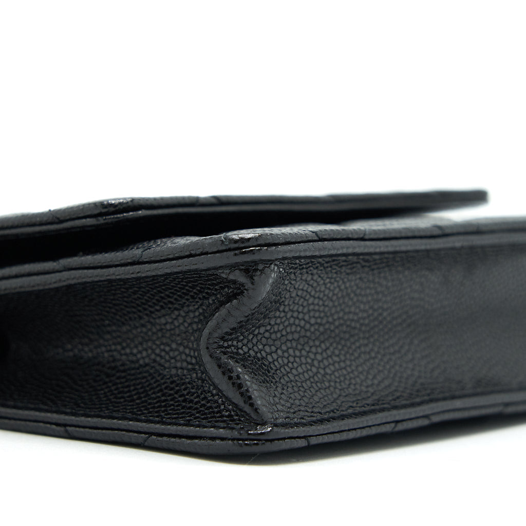 CHANEL FLAP COIN PURSE WITH CHAIN BLACK CAVIAR LGHW