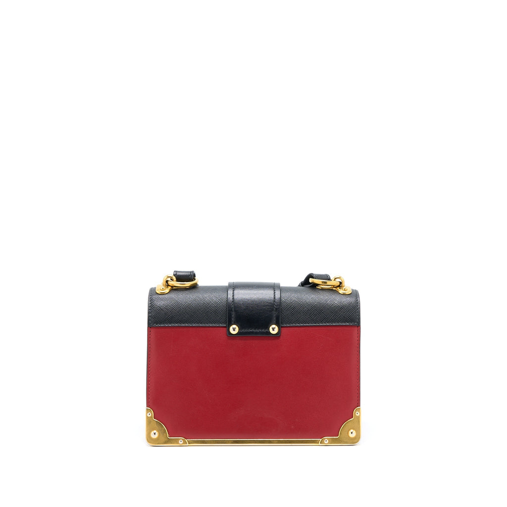 PRADA CASHIER BAG CALFSKIN RED /BLACK GHW