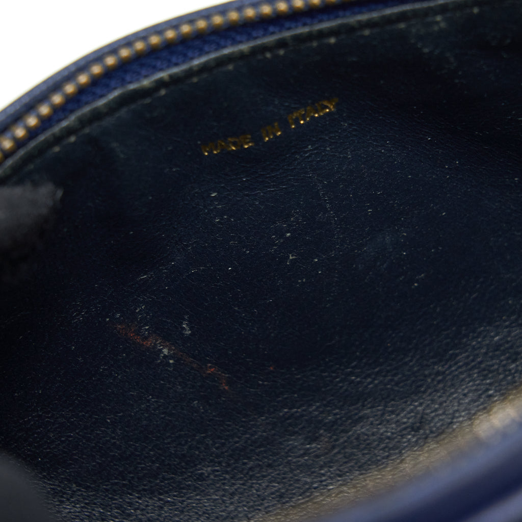CHANEL VINTAGE BARREL BAG LAMBSKIN NAVY GHW