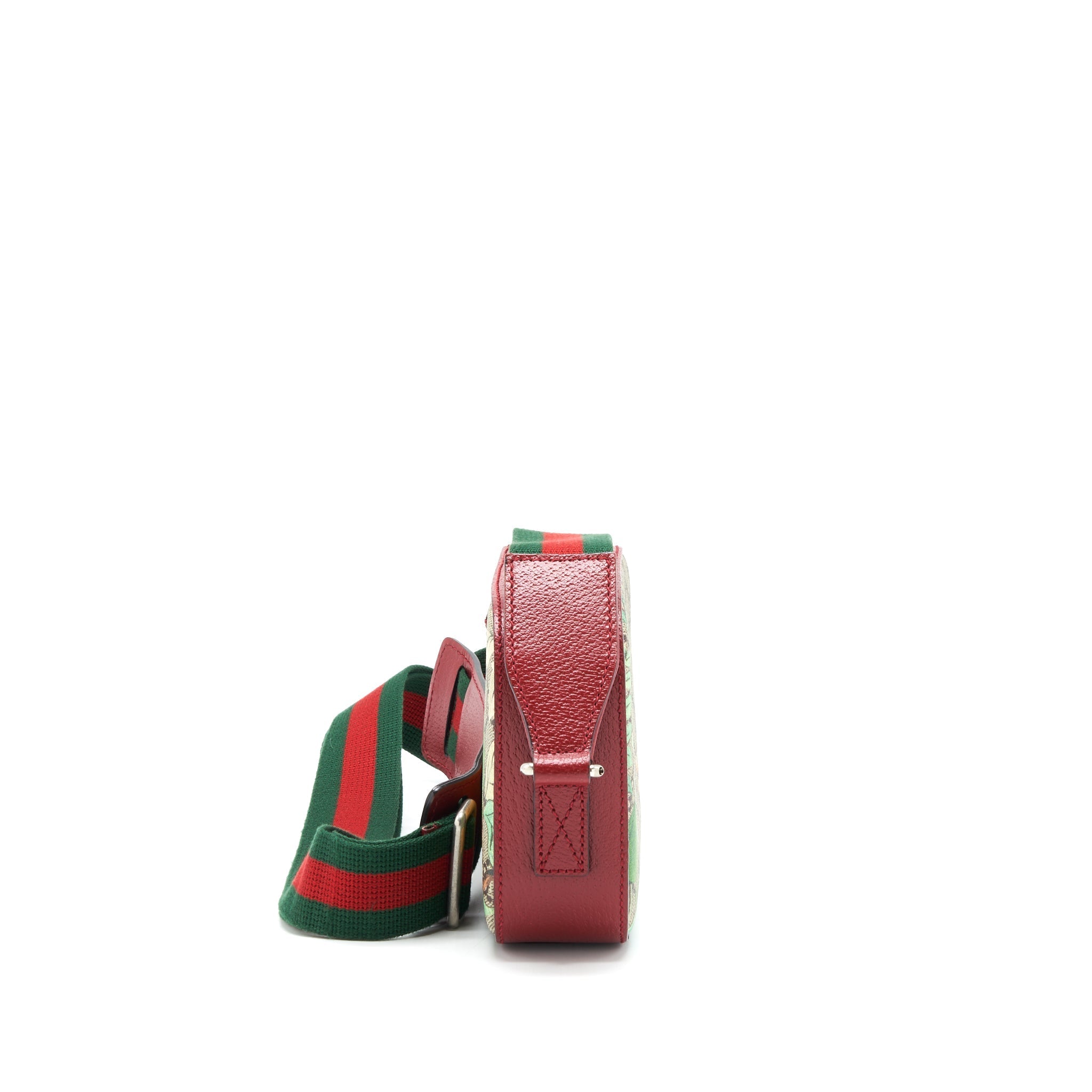 GUCCI PRINTED SUPREME CANVAS CAMERA BAG RED