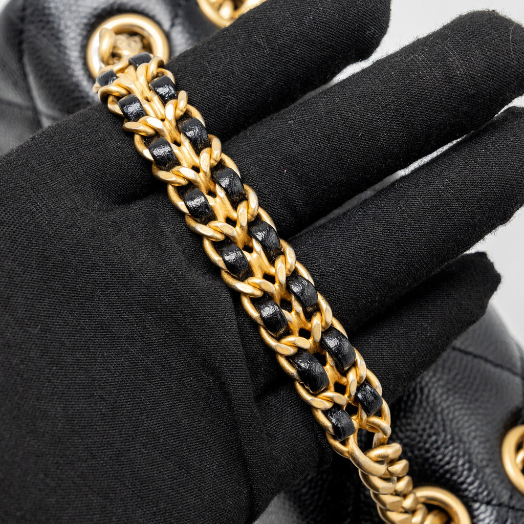 CHANEL QUILTED FLAP BACKPACK CAVIAR BLACK GHW (MICROCHIP)