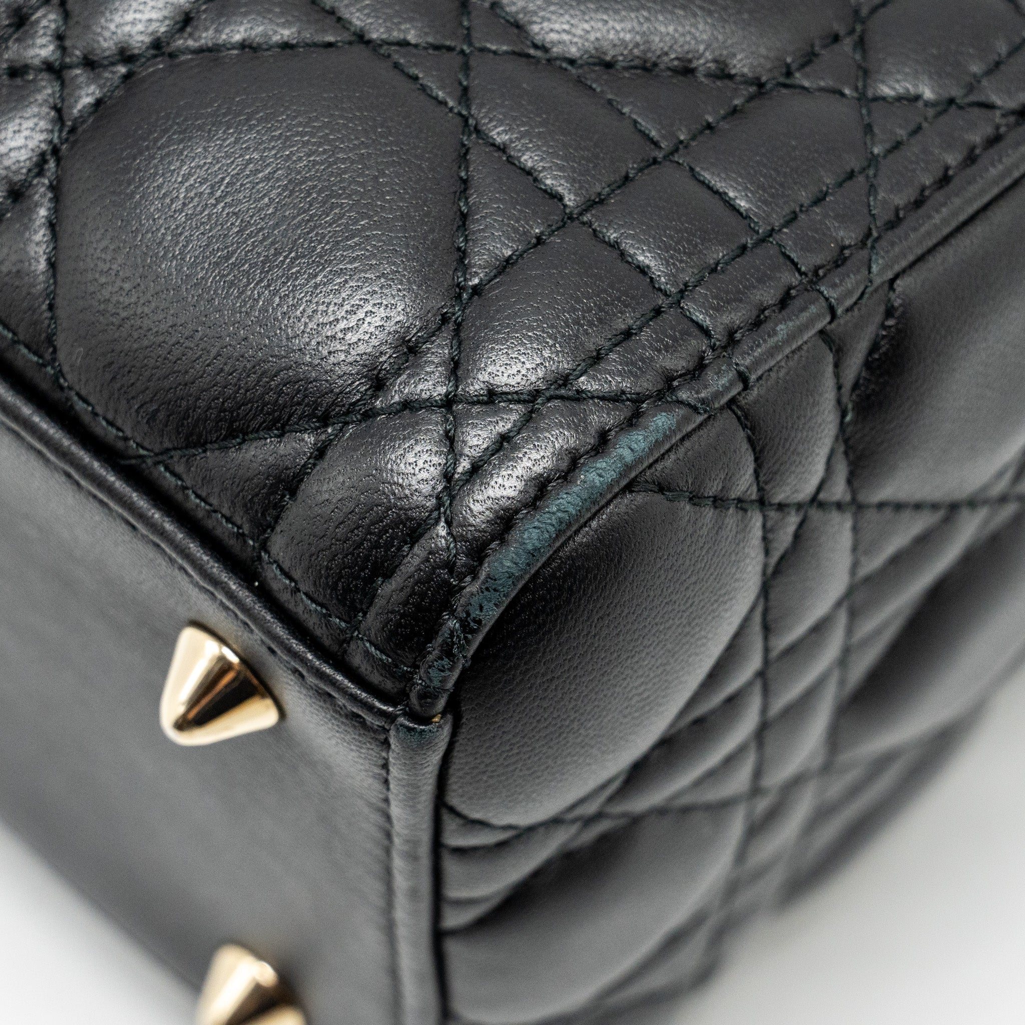 DIOR MEDIUM LADY DIOR LAMBSKIN BLACK LGHW