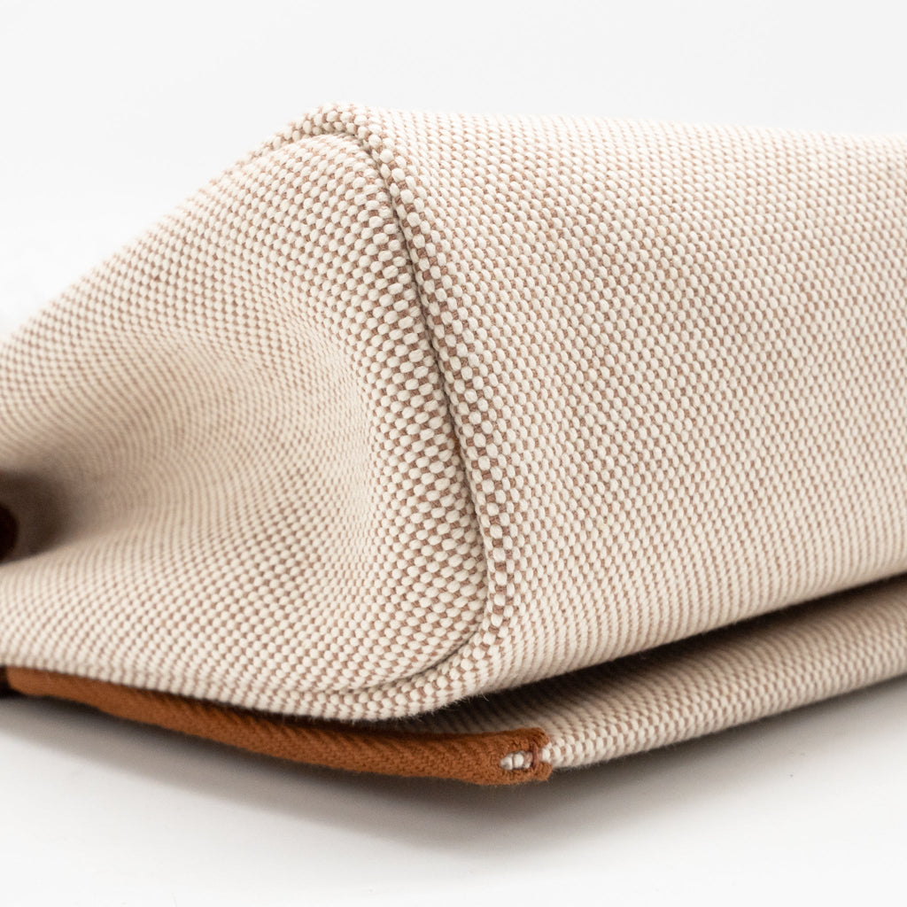 HERMES HERBAG MINI CANVAS/HUNTER LEATHER ECRU-BEIGE/FAUVE SHW