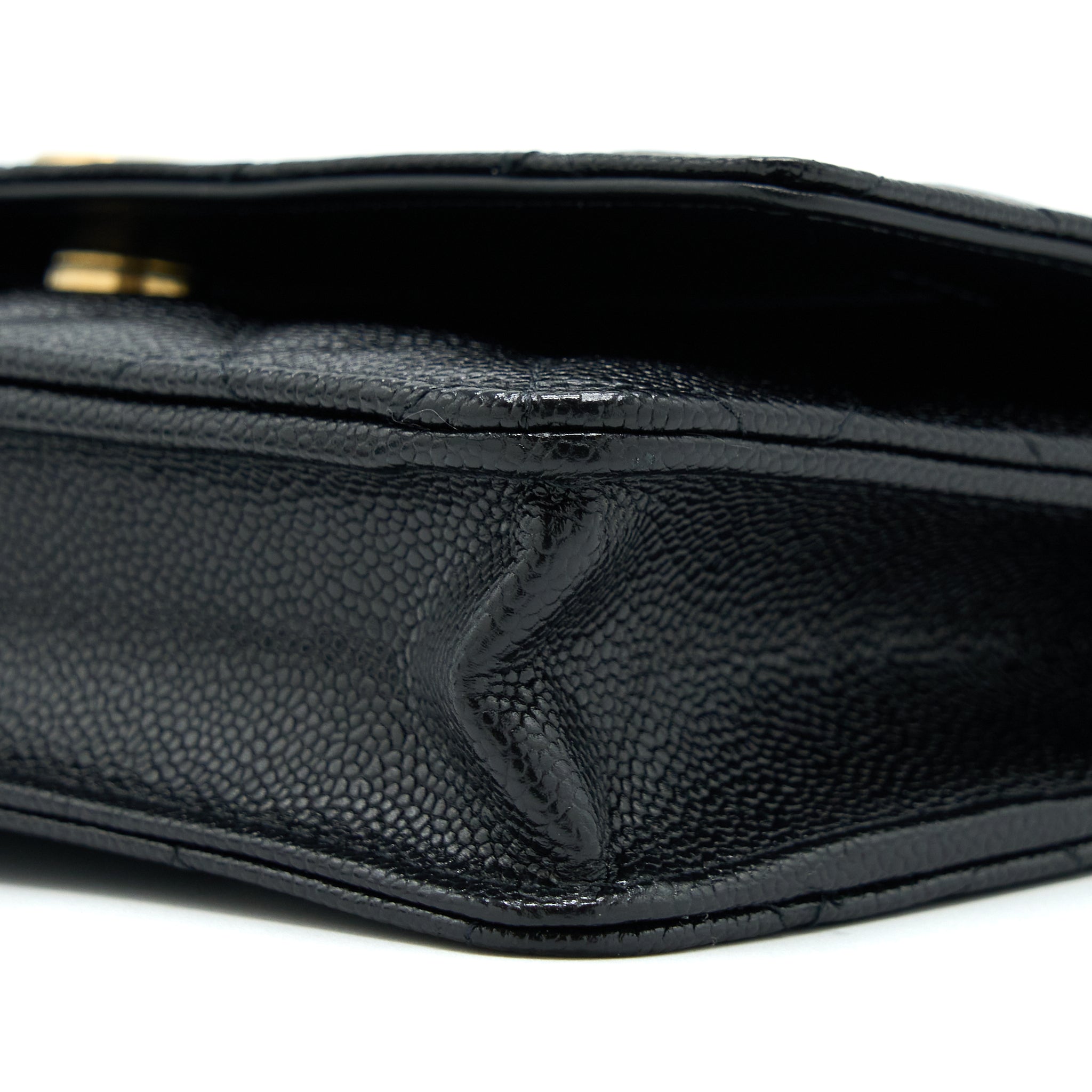 CHANEL TOP HANDLE WALLET ON CHAIN CAVIAR BLACK GHW (MICROCHIP)