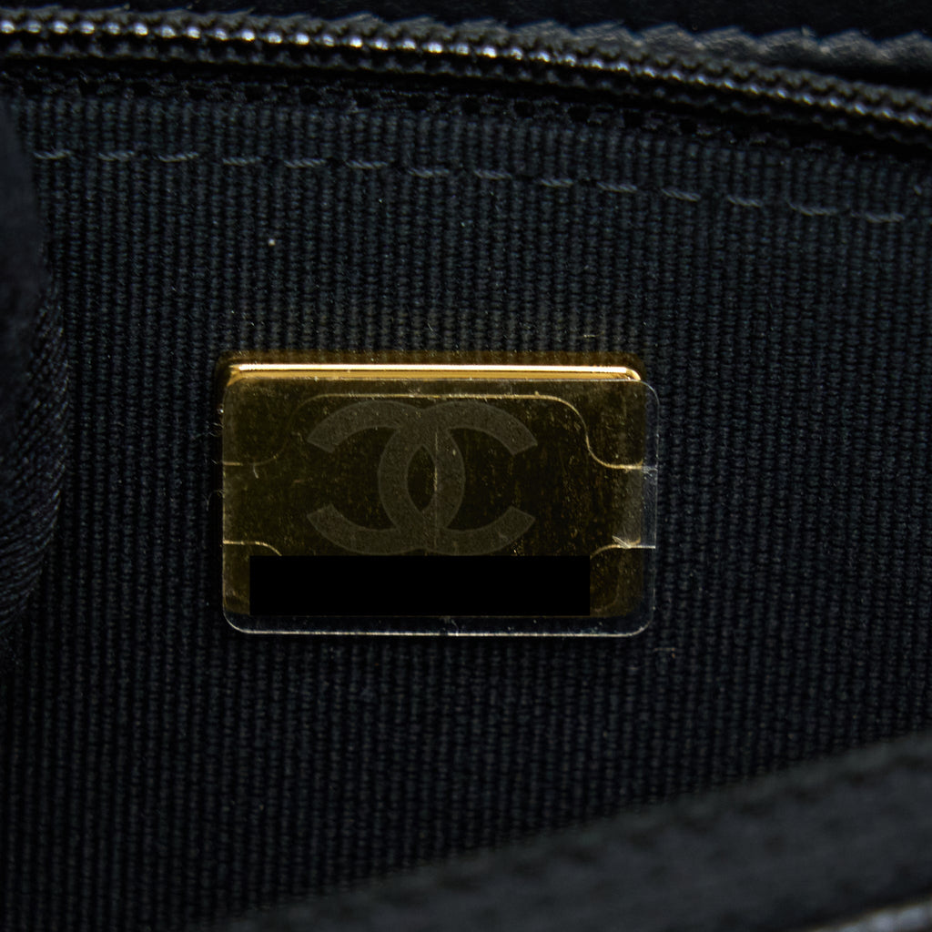 CHANEL TOP HANDLE WALLET ON CHAIN CAVIAR BLACK GHW (MICROCHIP)