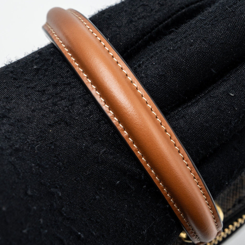CELINE MINI VANITY CASE TRIOMPHE CANVAS/CALFSKIN TAN GHW