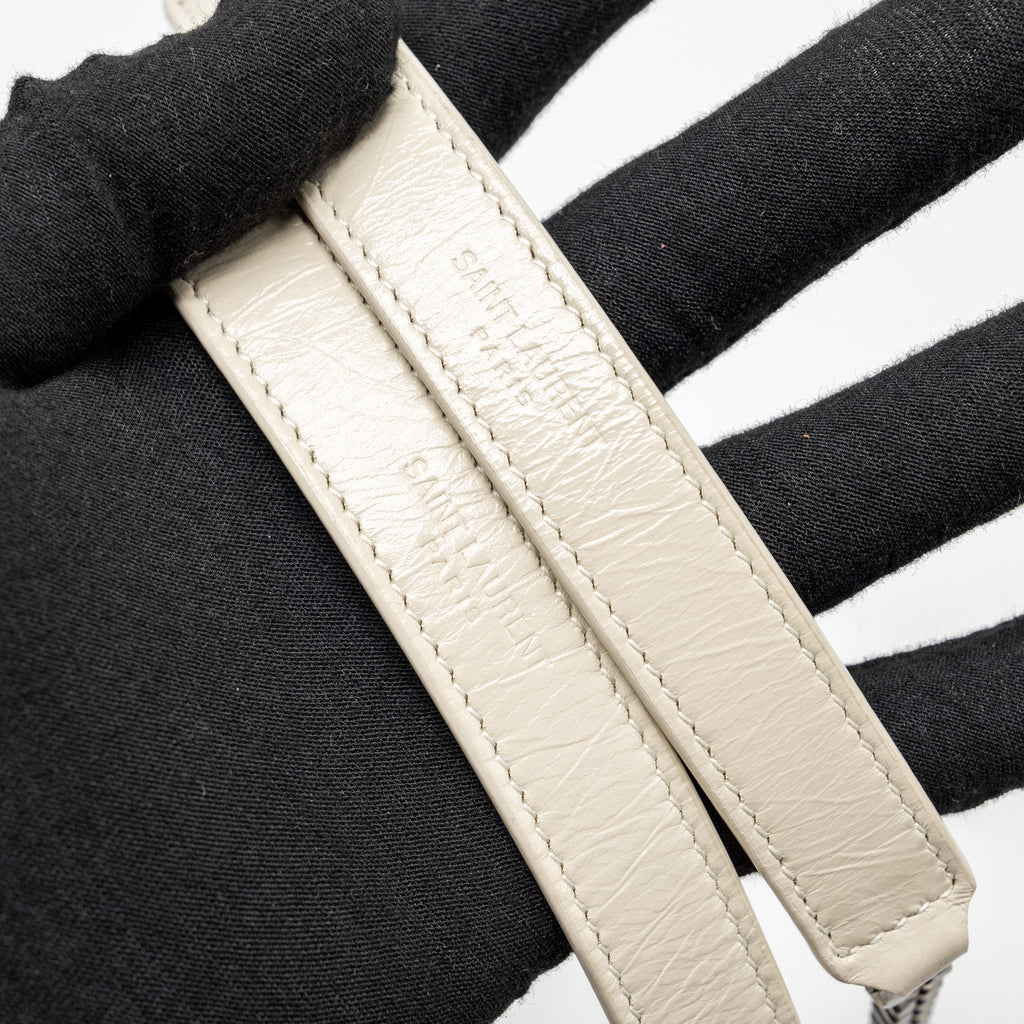 SAINT LAURENT/YSL NIKI BABY FLAP BAG CALFSKIN WHITE SHW