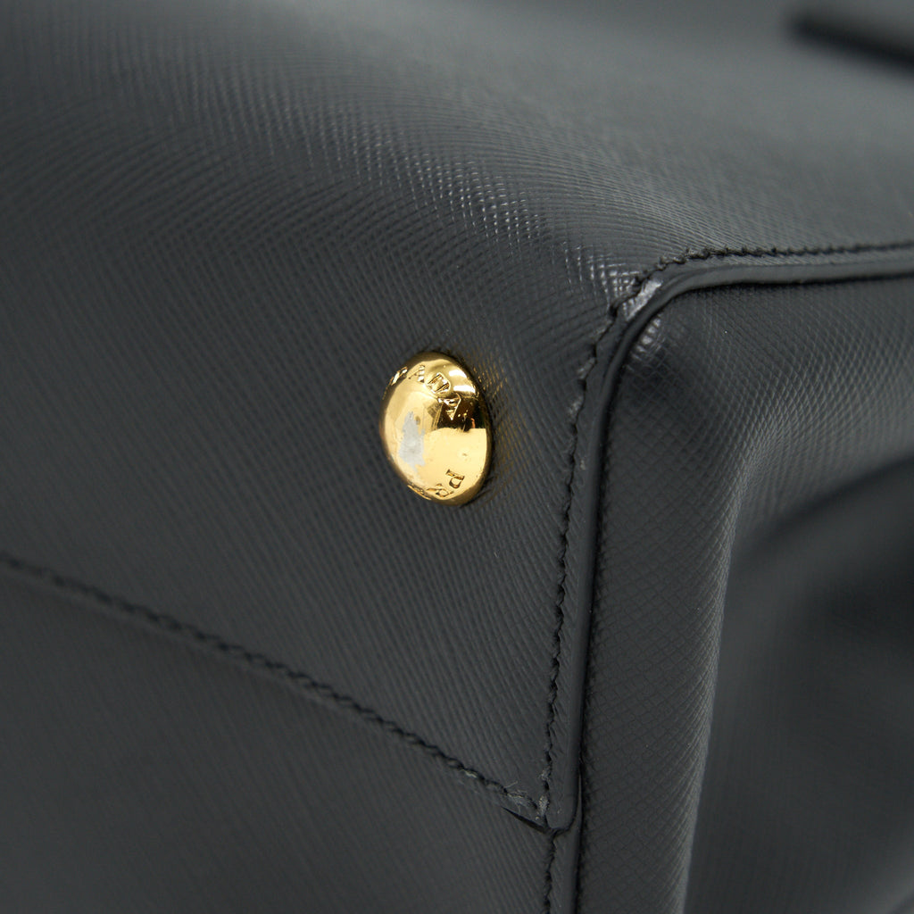 PRADA SAFFIANO LUX LEATHER TOTE BAG NERO
