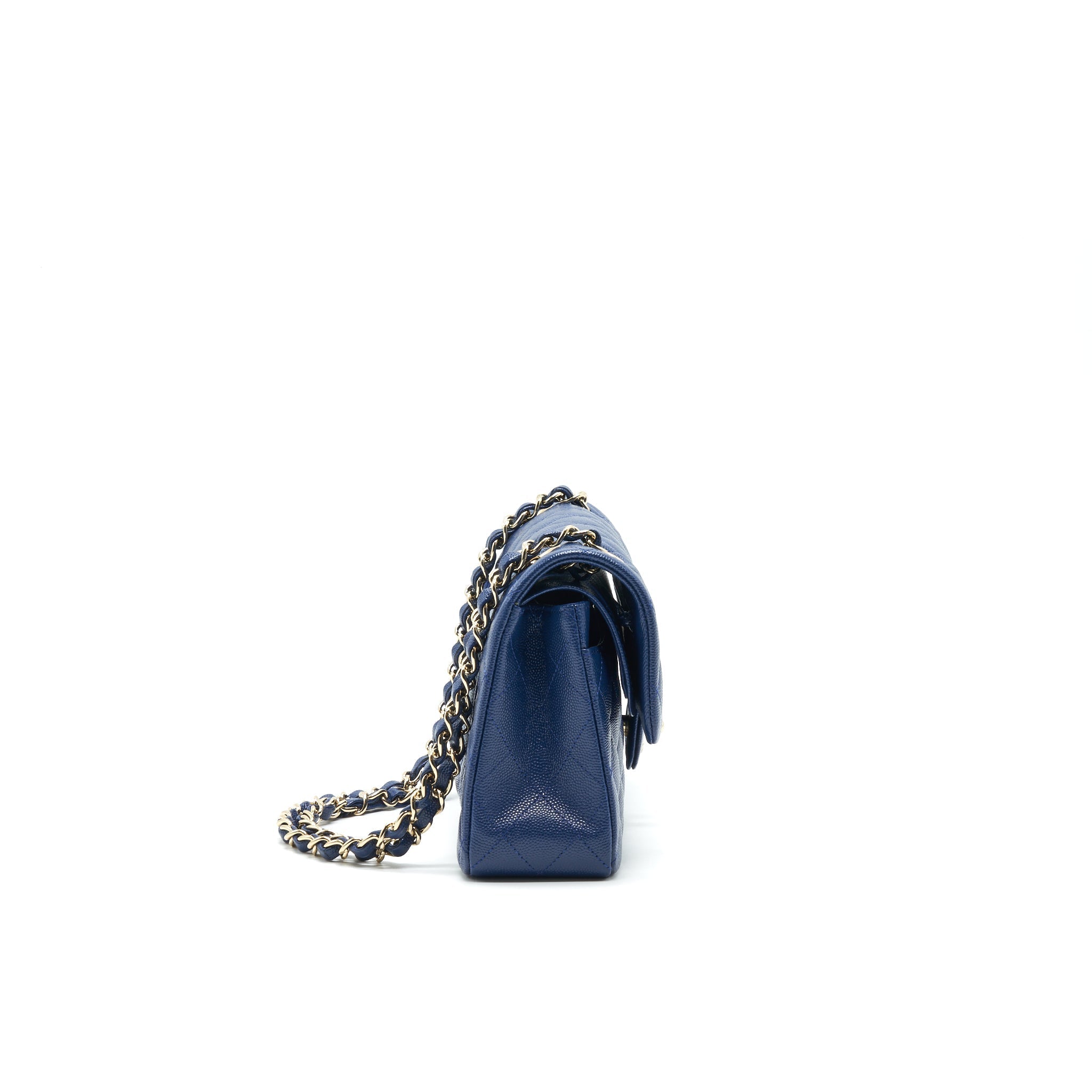 CHANEL CLASSIC SMALL DOUBLE FLAP CAVIAR NAVY LGHW