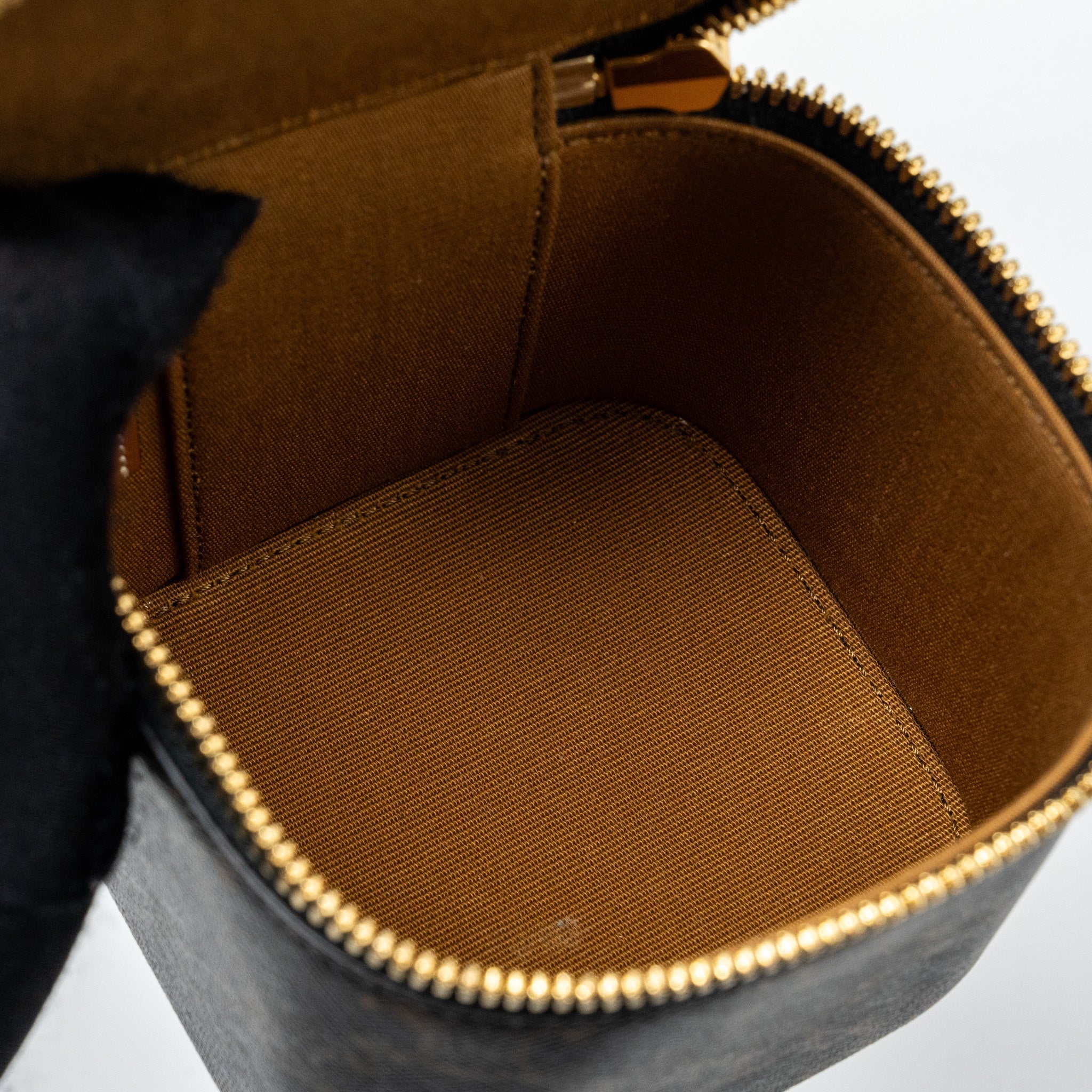 CELINE MINI VANITY CASE TRIOMPHE CANVAS/CALFSKIN TAN GHW
