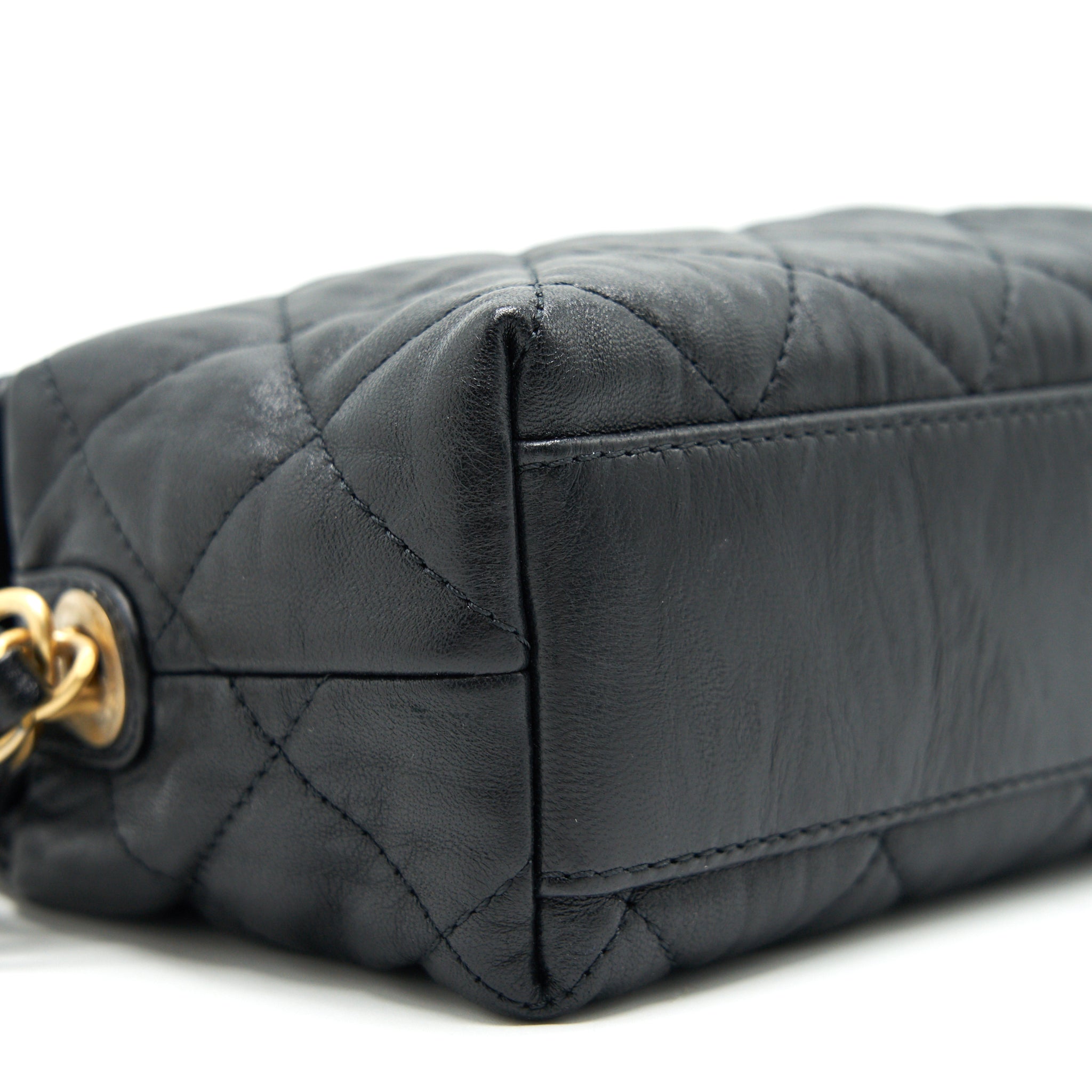 CHANEL SMALL CC WRAPPED STRAP BAG IN CRUMPLED LAMBSKIN SERIAL 31