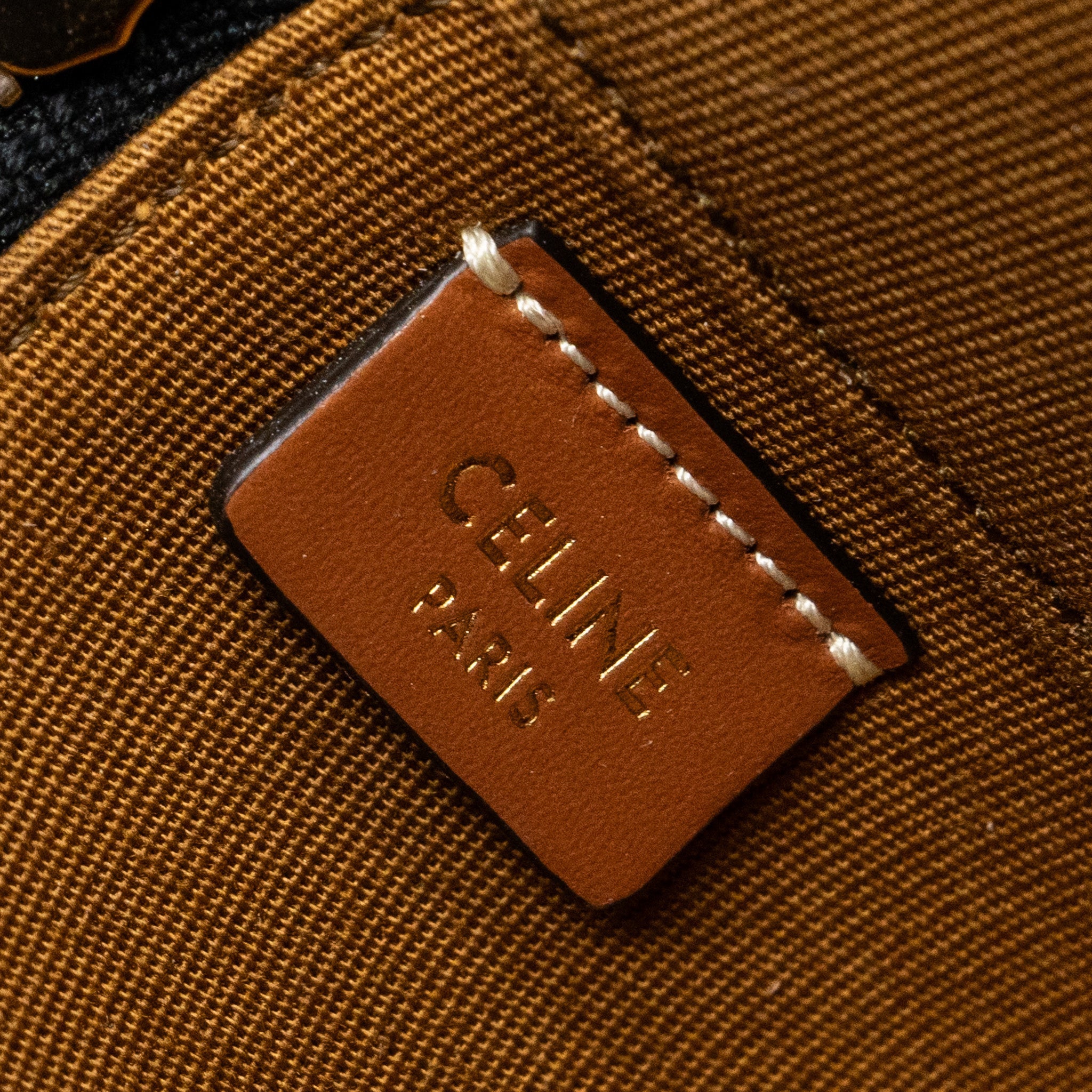 CELINE MINI VANITY CASE TRIOMPHE CANVAS/CALFSKIN TAN GHW
