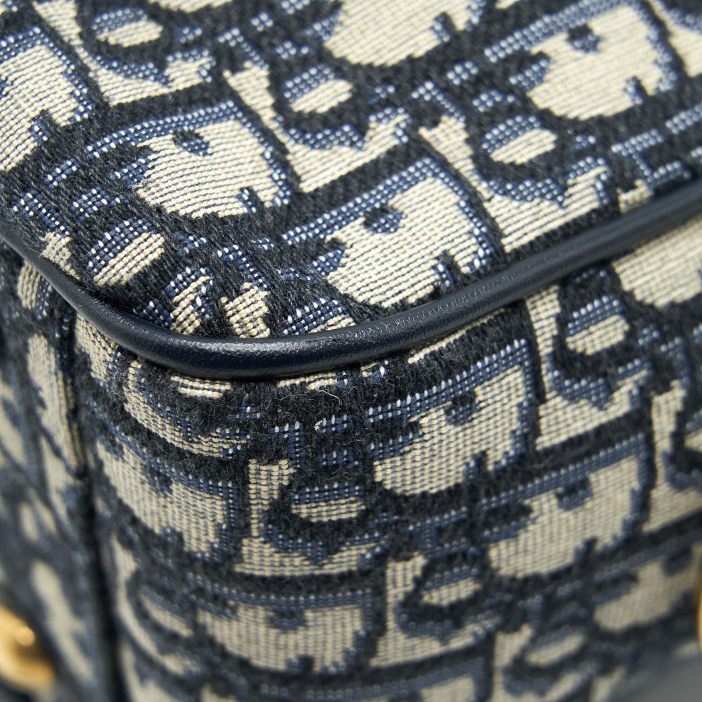 DIOR OBLIQUE COLLECTION BLUE MONOGRAM CANVAS TOTE BAG