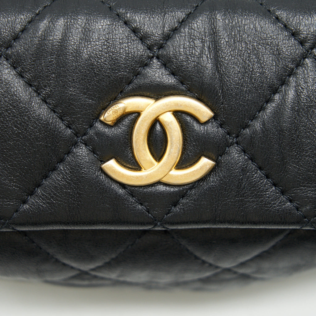 CHANEL SMALL CC WRAPPED STRAP BAG IN CRUMPLED LAMBSKIN SERIAL 31