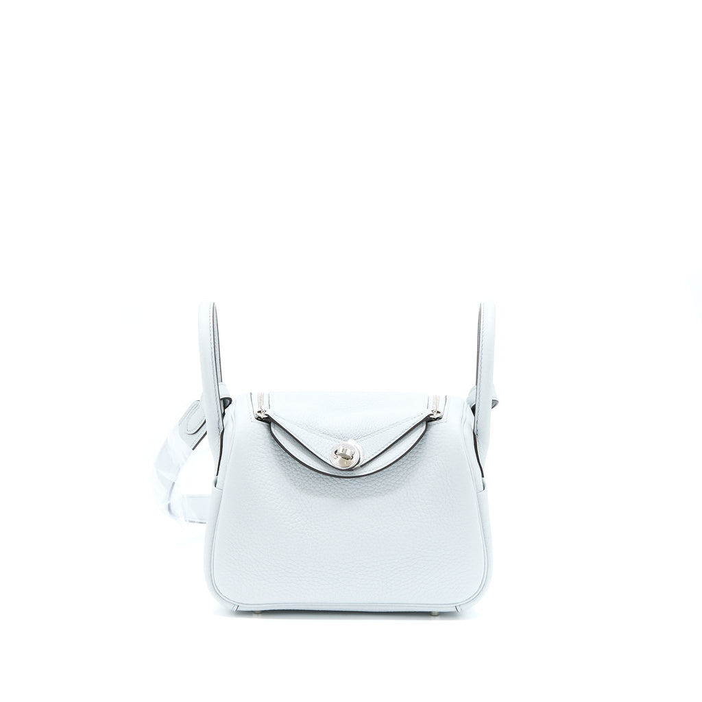 HERMES MINI LINDY CLEMENCE BLUE PALE SHW