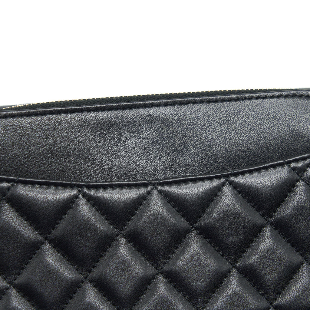CHANEL LIMITED CHARM DOUBLE LAYER MINI CHAIN BAG LAMBSKIN BLACK GHW