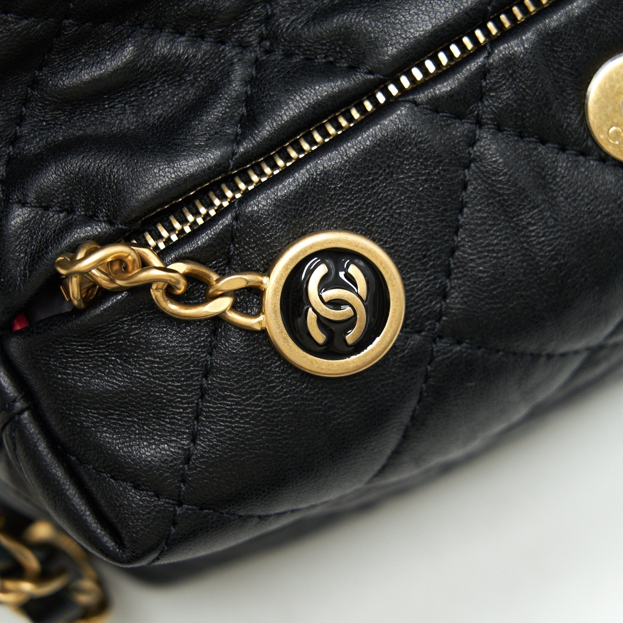 CHANEL SMALL CC WRAPPED STRAP BAG CRUMPLED LAMBSKIN
