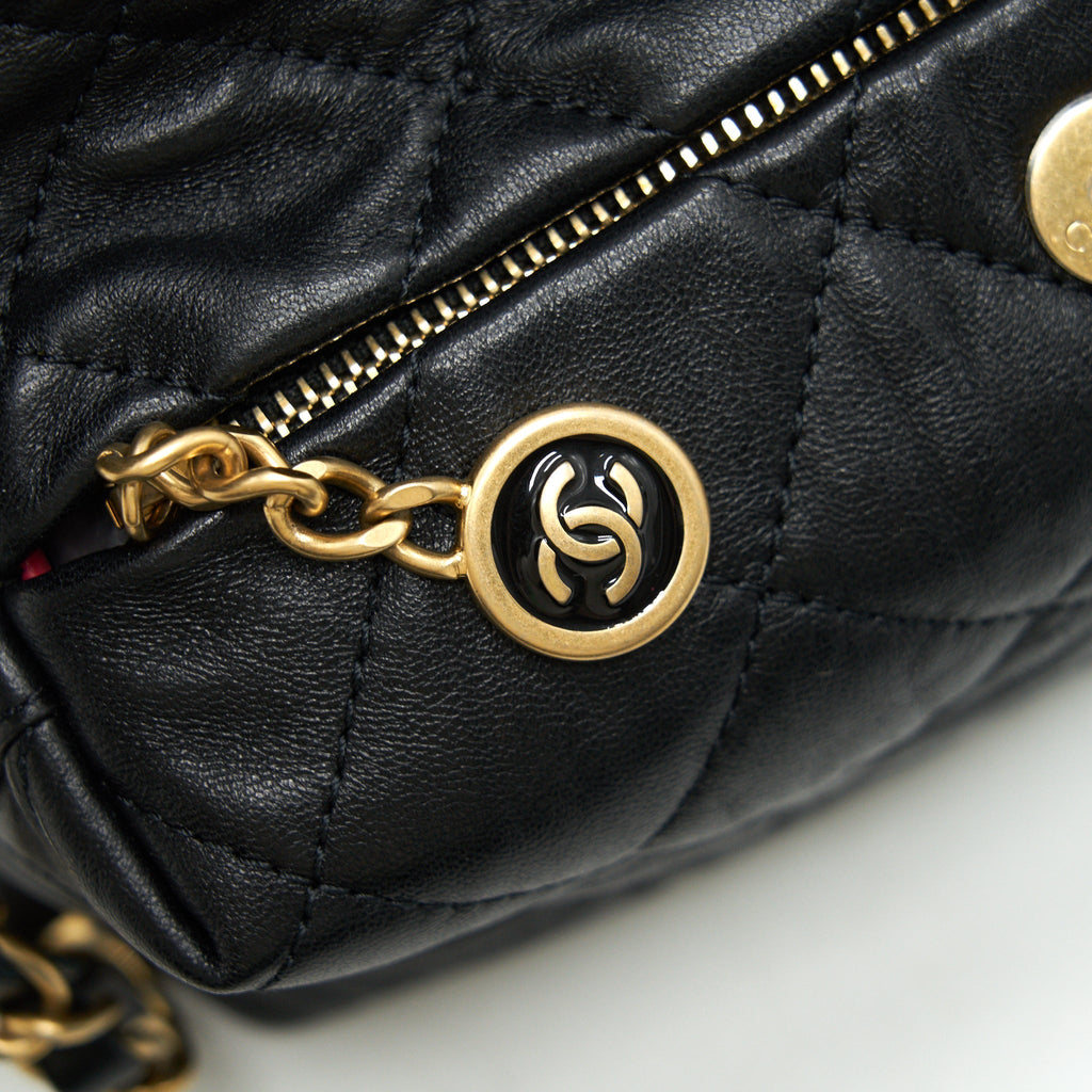 CHANEL SMALL CC WRAPPED STRAP BAG IN CRUMPLED LAMBSKIN SERIAL 31