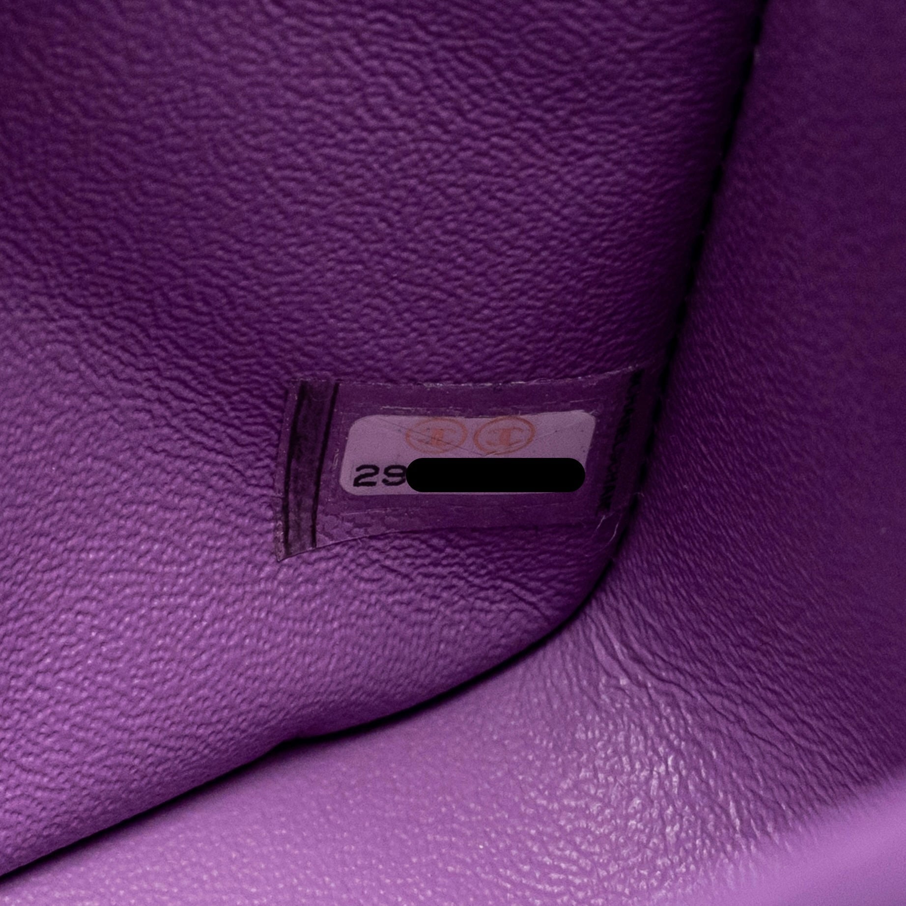 CHANEL MINI SQUARE FLAP BAG LAMBSKIN PURPLE SHW