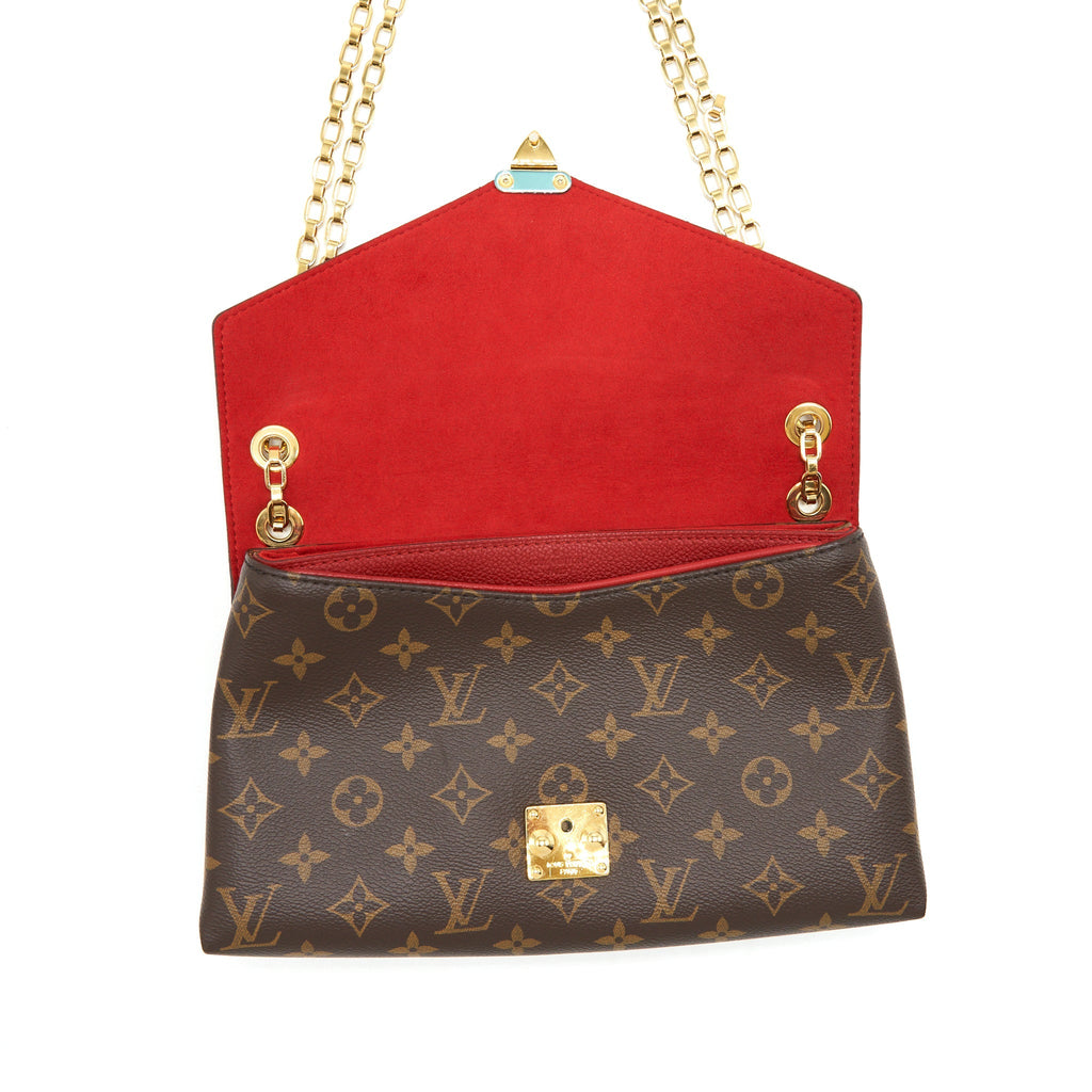 LOUIS VUITTON PALLAS CHAIN BAG CERISE MONOGRAM CANVAS/LEATHER GHW
