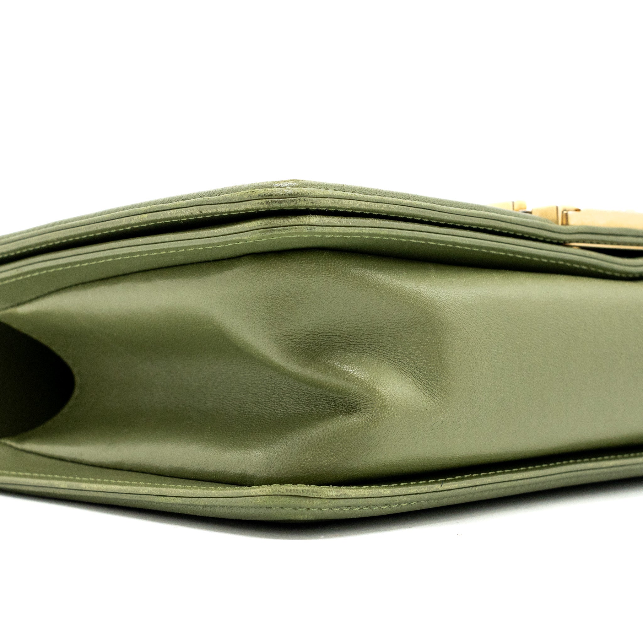 CHANEL MEDIUM BOY BAG LAMBSKIN GREEN GHW