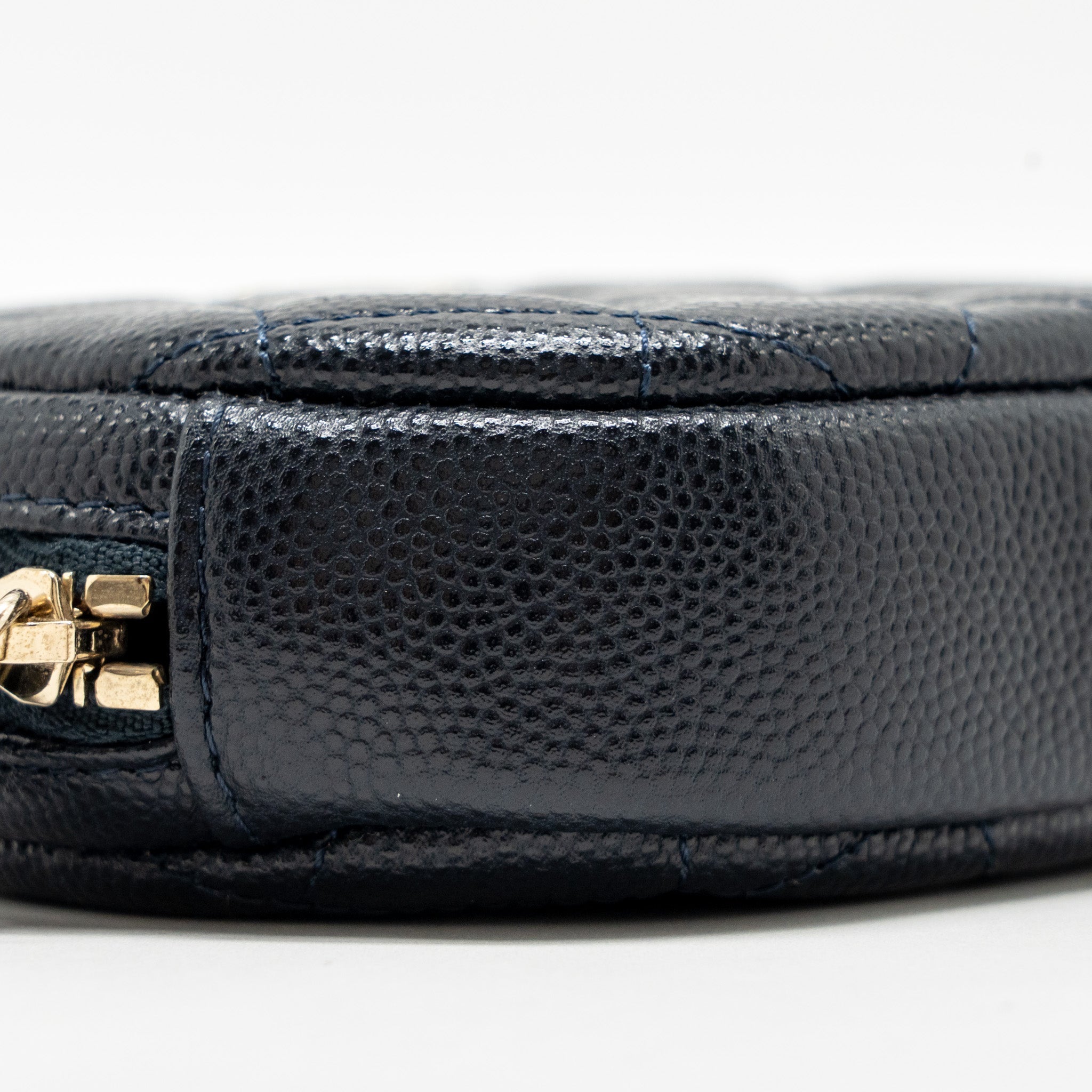 CHANEL MINI ZIPPER COIN PURSE CAVIAR NAVY LGHW