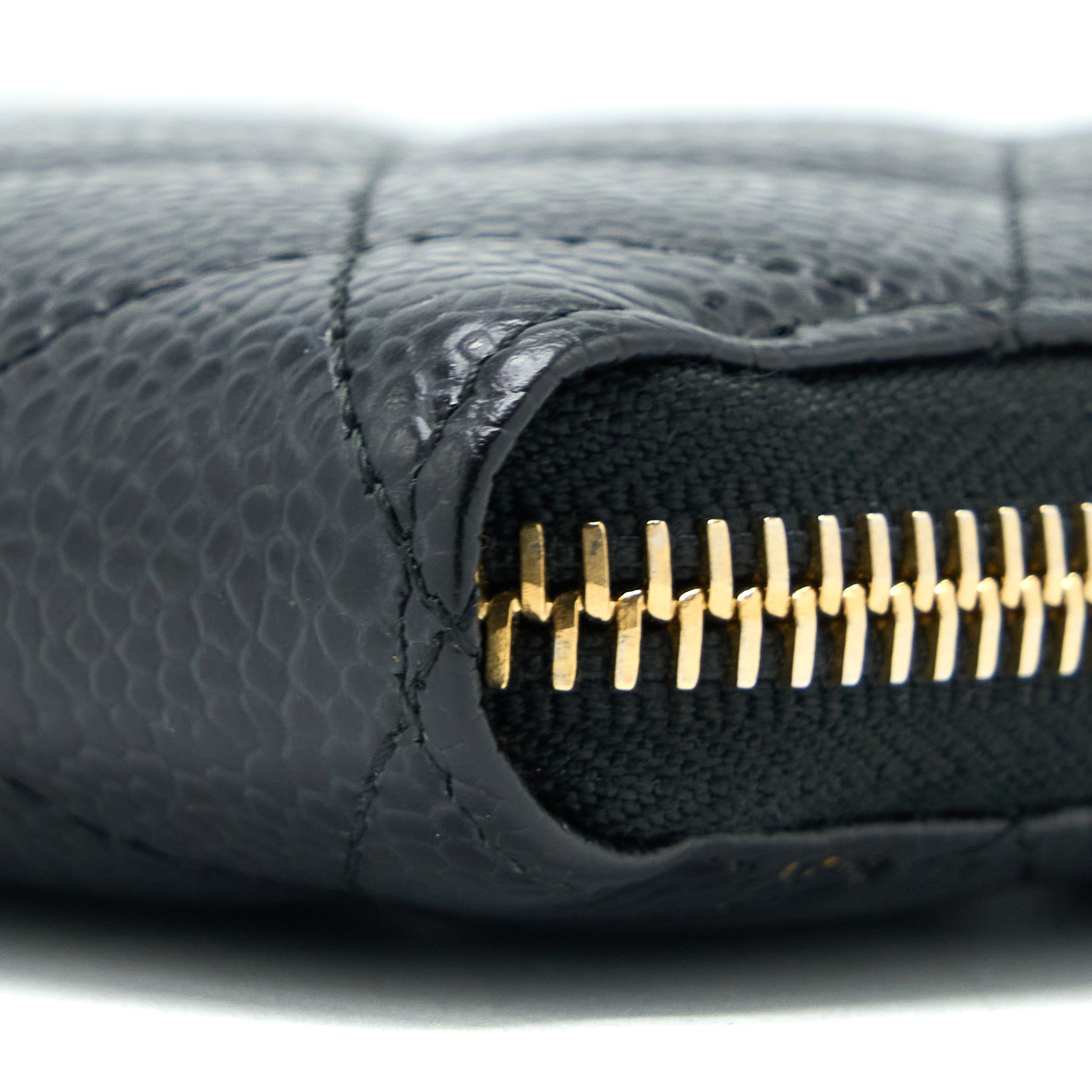 CHANEL ZIPPY LONG WALLET CAVIAR BLACK GHW