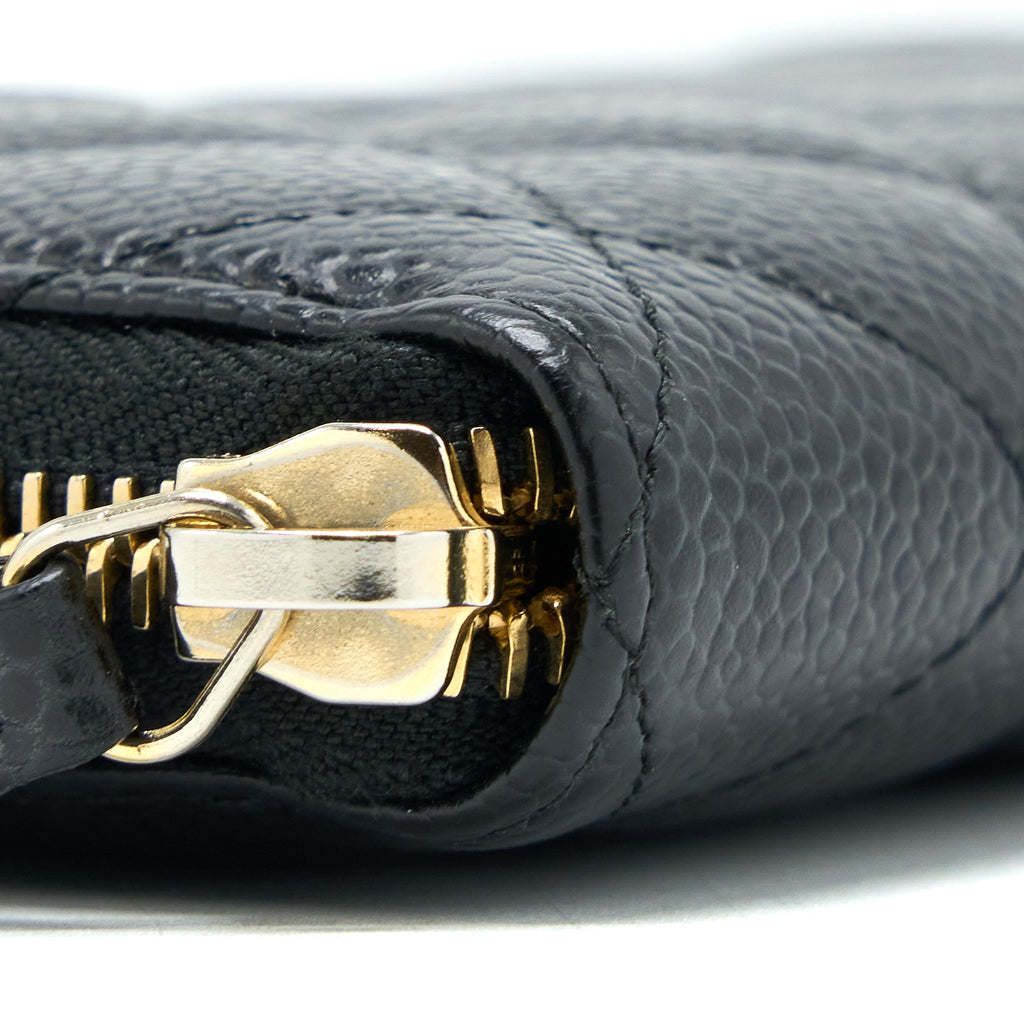 CHANEL ZIPPY LONG WALLET CAVIAR BLACK GHW