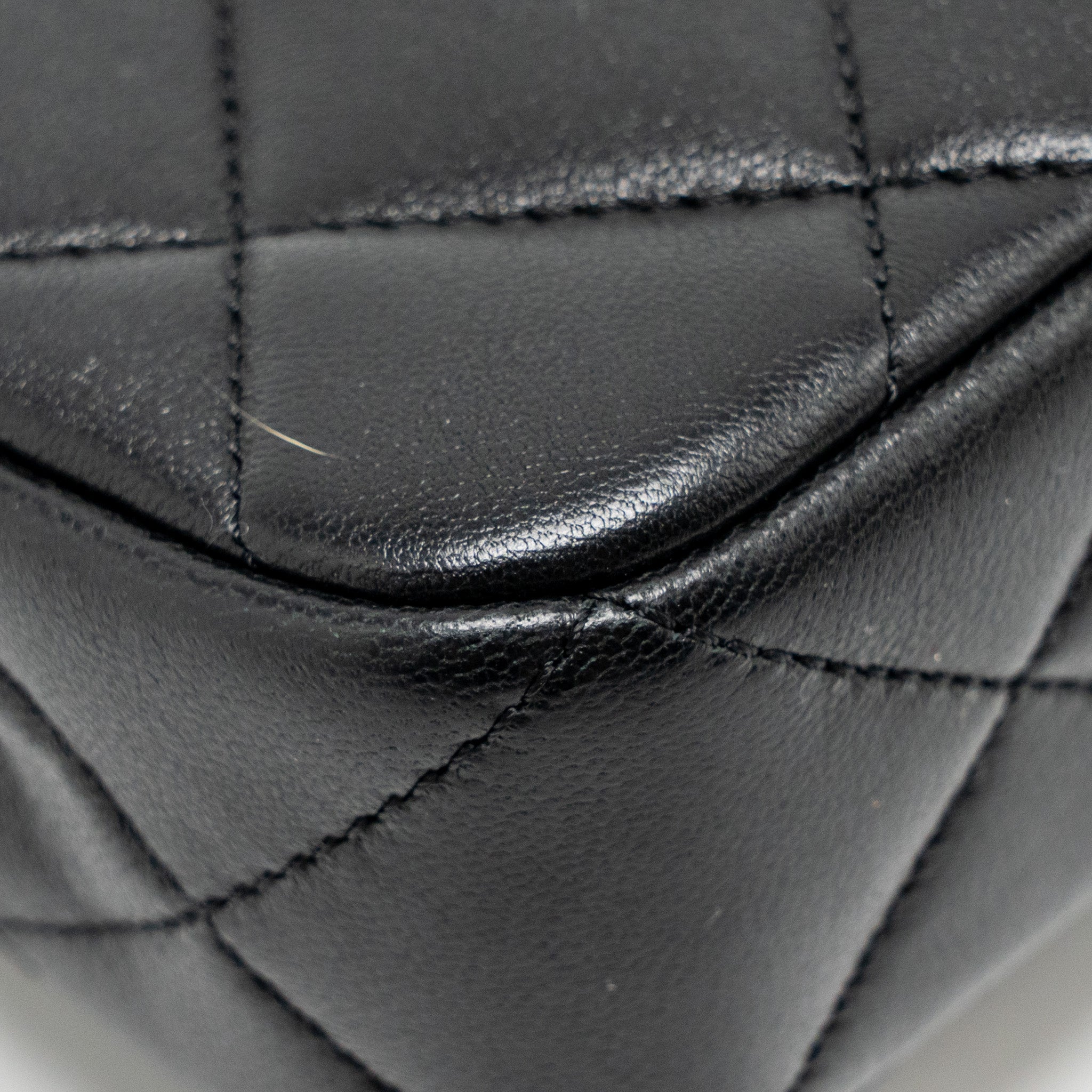 CHANEL PEARL CRUSH MINI SQUARE FLAP BAG LAMBSKIN BLACK GHW (MICROCHIP)