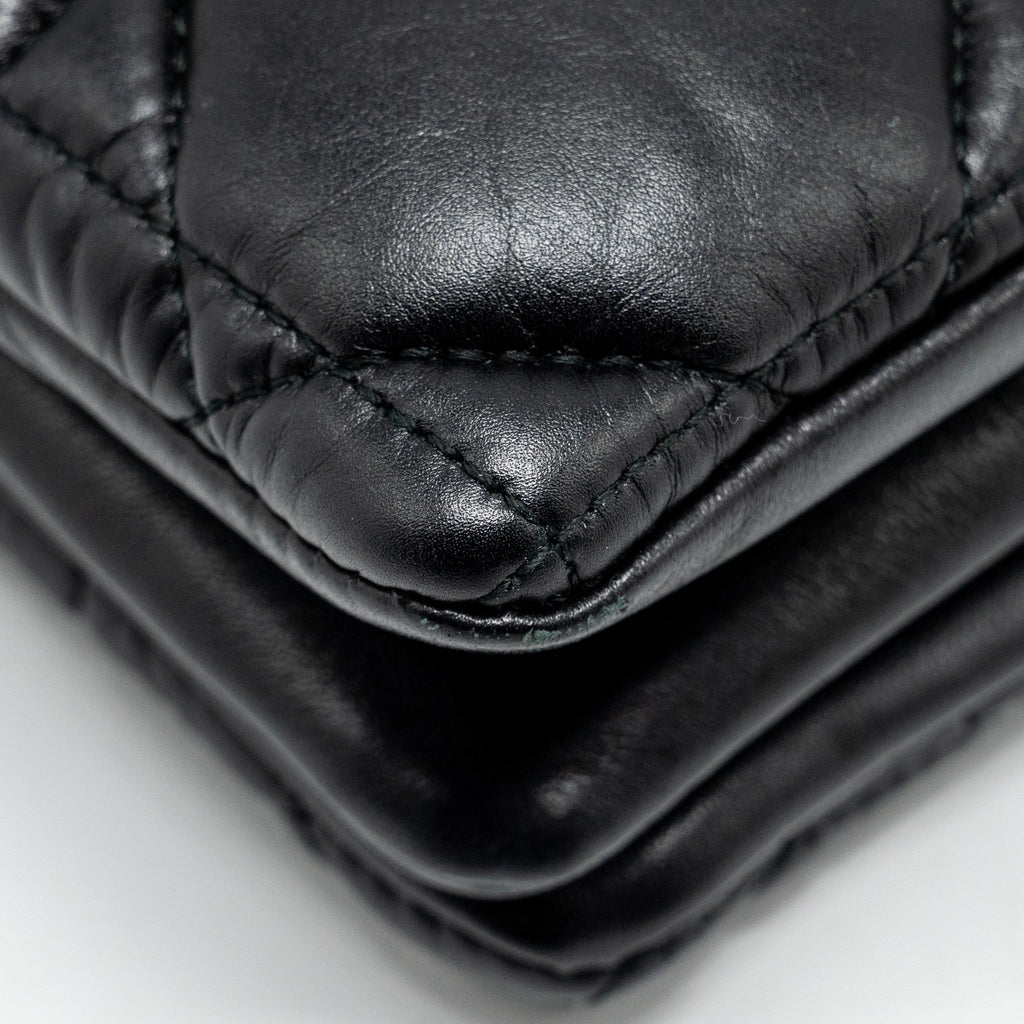 DIOR MINI CARO FLAP BAG CALFSKIN BLACK/ BLACK HARDWARE