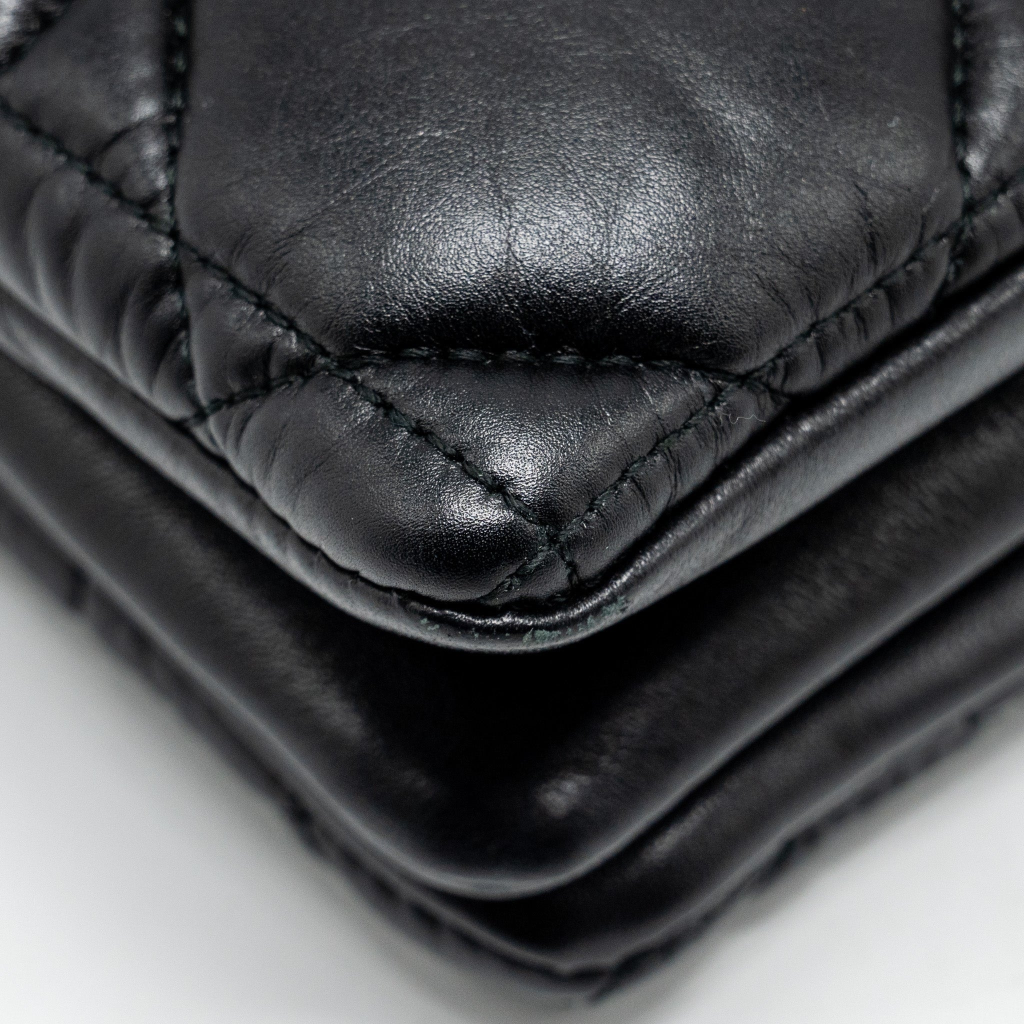 DIOR MINI CARO FLAP BAG CALFSKIN BLACK/ BLACK HARDWARE