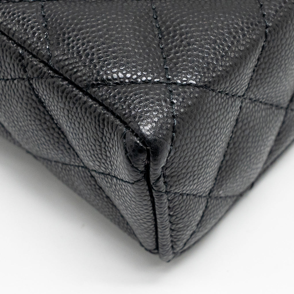 CHANEL 25P CC TOP HANDLE VANITY BAG CAVIAR BLACK LGHW (MICROCHIP)