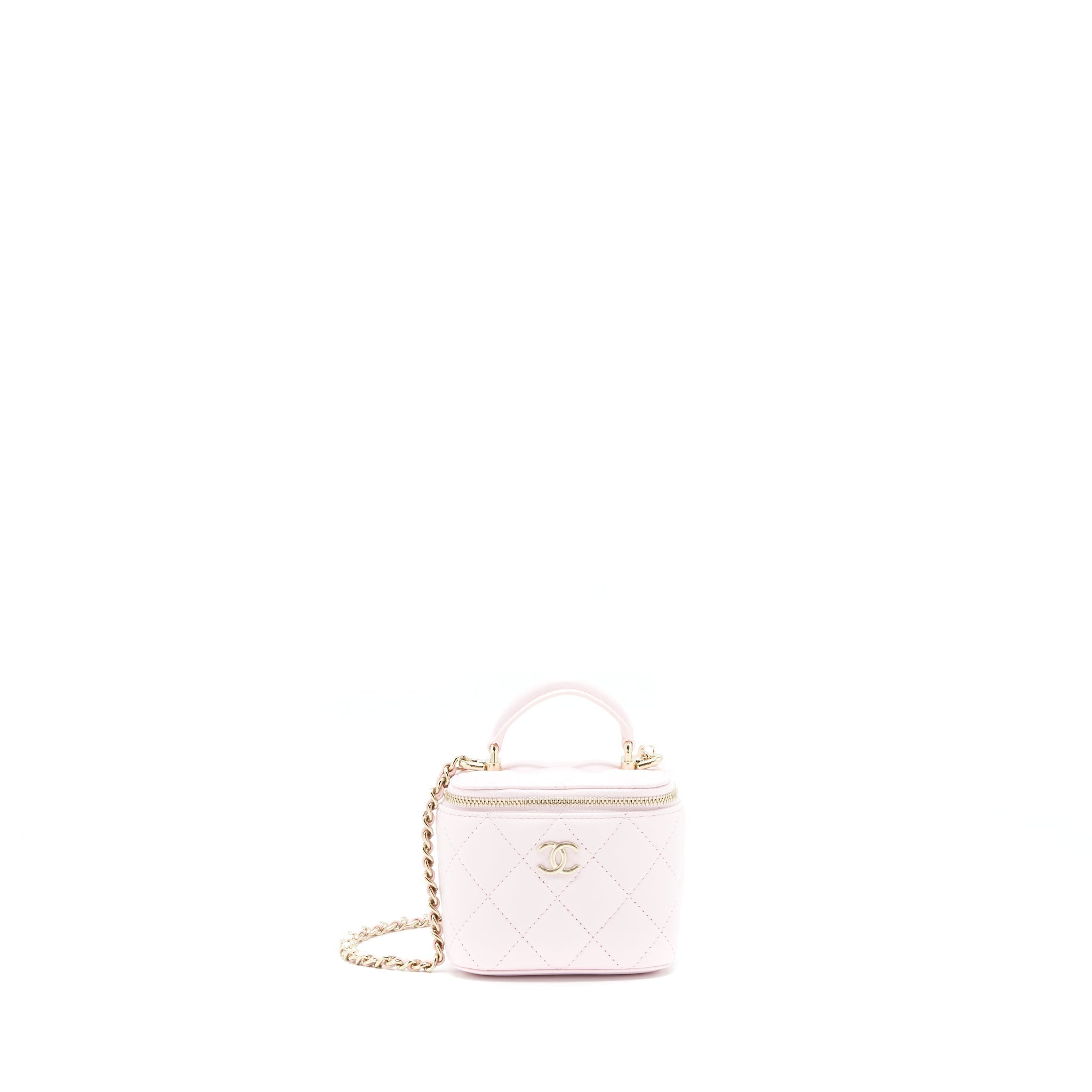 CHANEL 22P MINI VANITY CASE LAMBSKIN PINK GHW