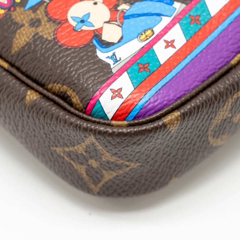 LOUIS VUITTON 2020 MINI POCHETTE 2020 CHRISTMAS ANIMATION BUMPER CARS MONOGRAM CANVAS GHW